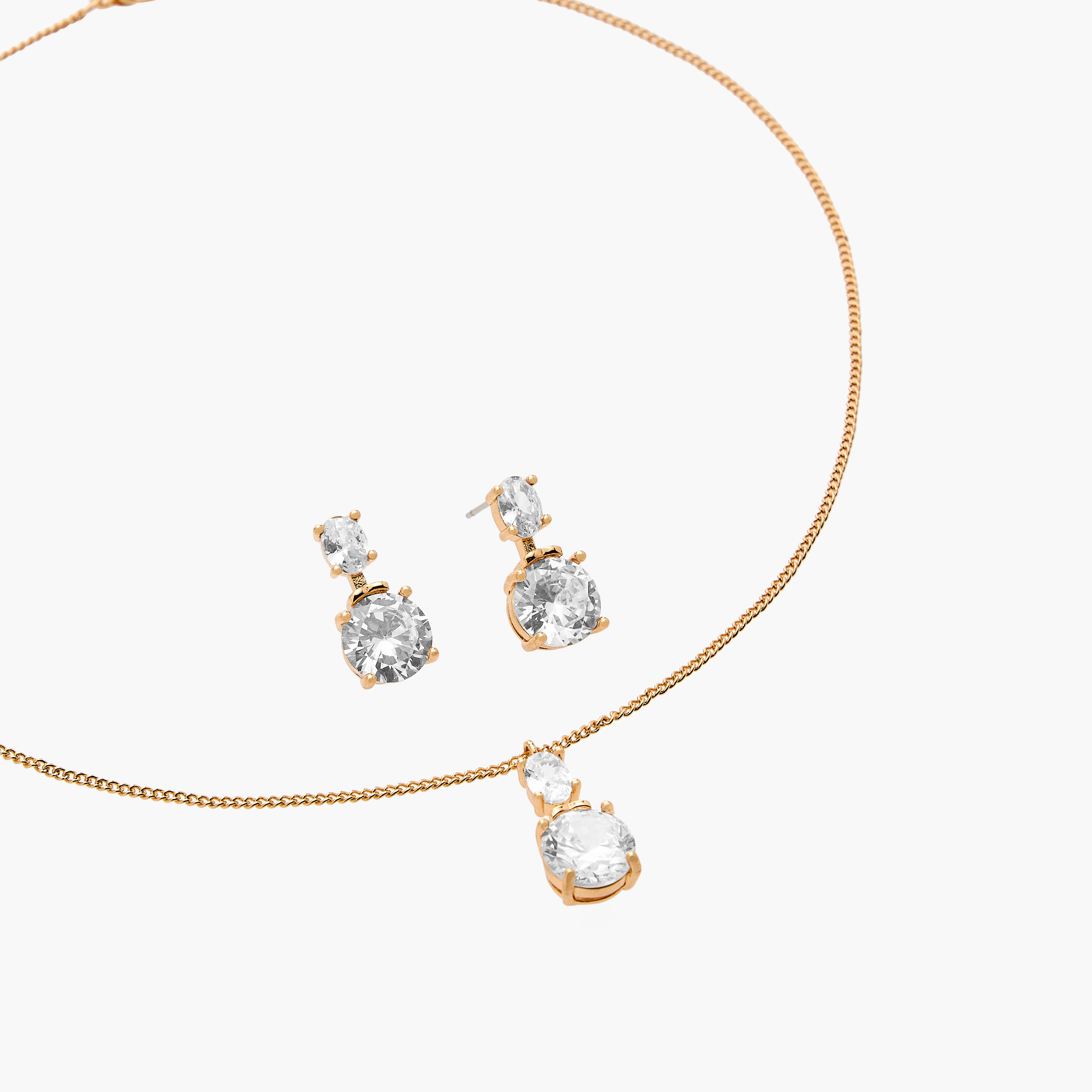 Flora Bella Set of 2 Embellished Metal Necklace and Earrings-women-watchesandjewellery-jewellery-jewellerysets-image-3