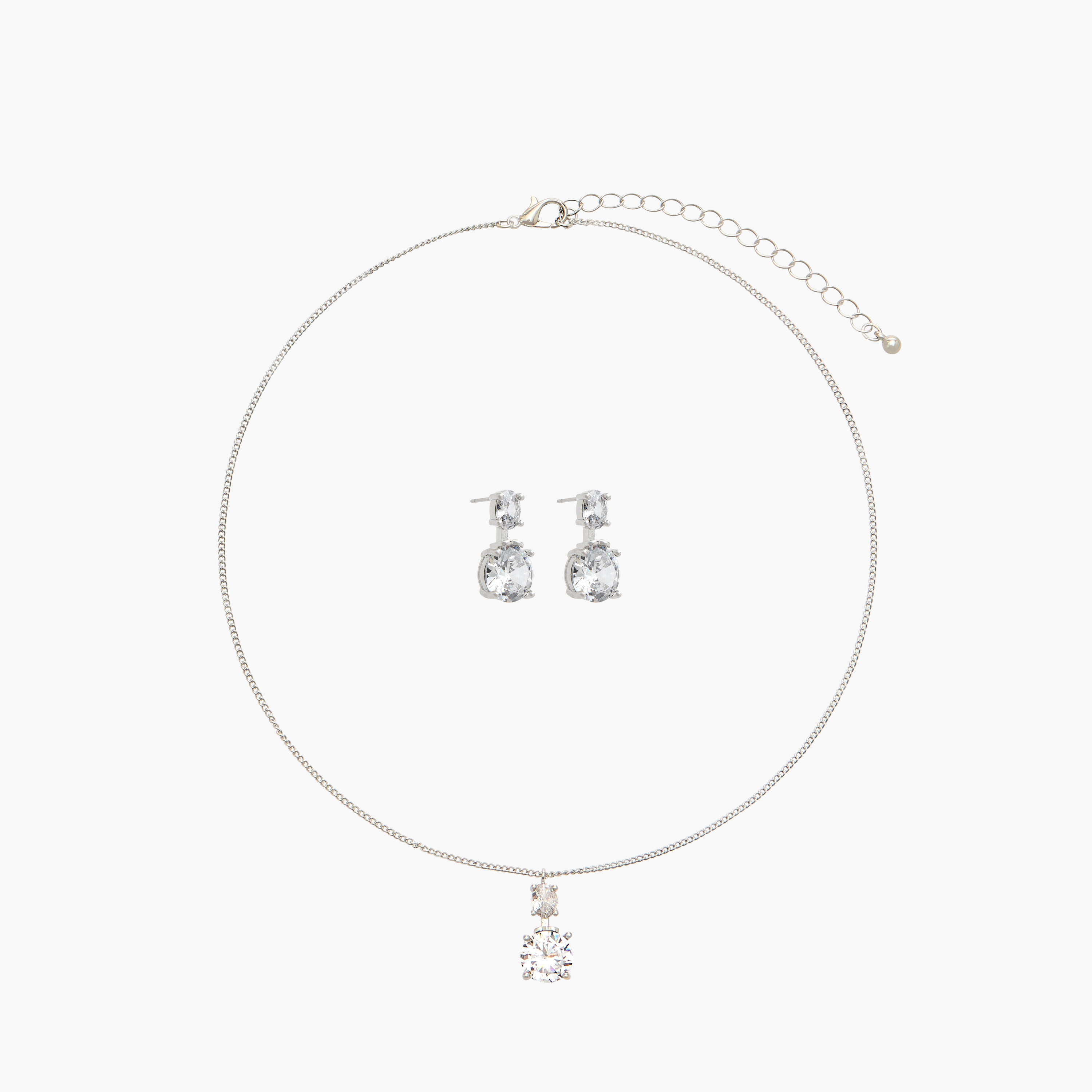 Flora Bella Set of 2 Embellished Metal Necklace and Earrings-women-watchesandjewellery-jewellery-jewellerysets-image-1