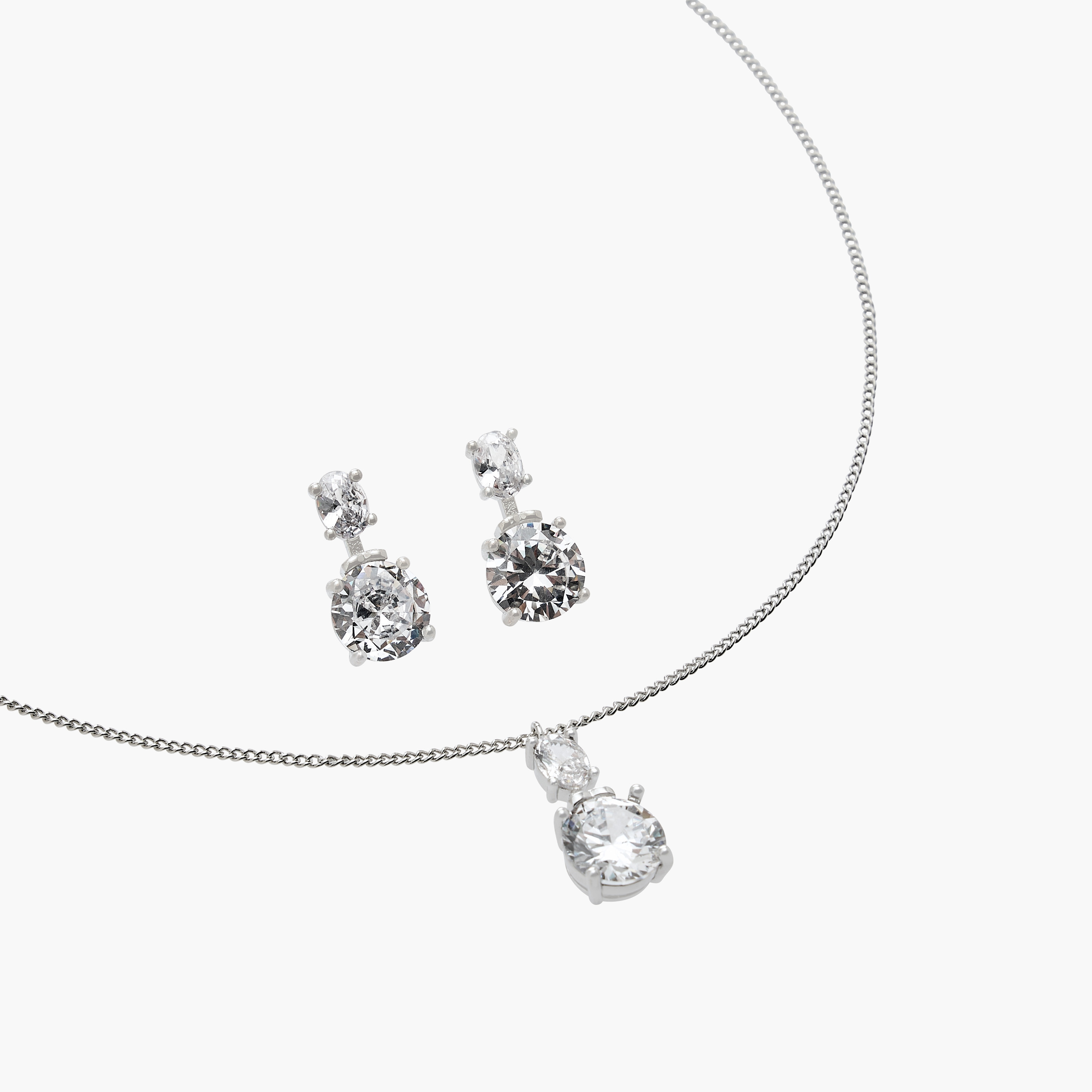 Flora Bella Set of 2 Embellished Metal Necklace and Earrings-women-watchesandjewellery-jewellery-jewellerysets-image-3