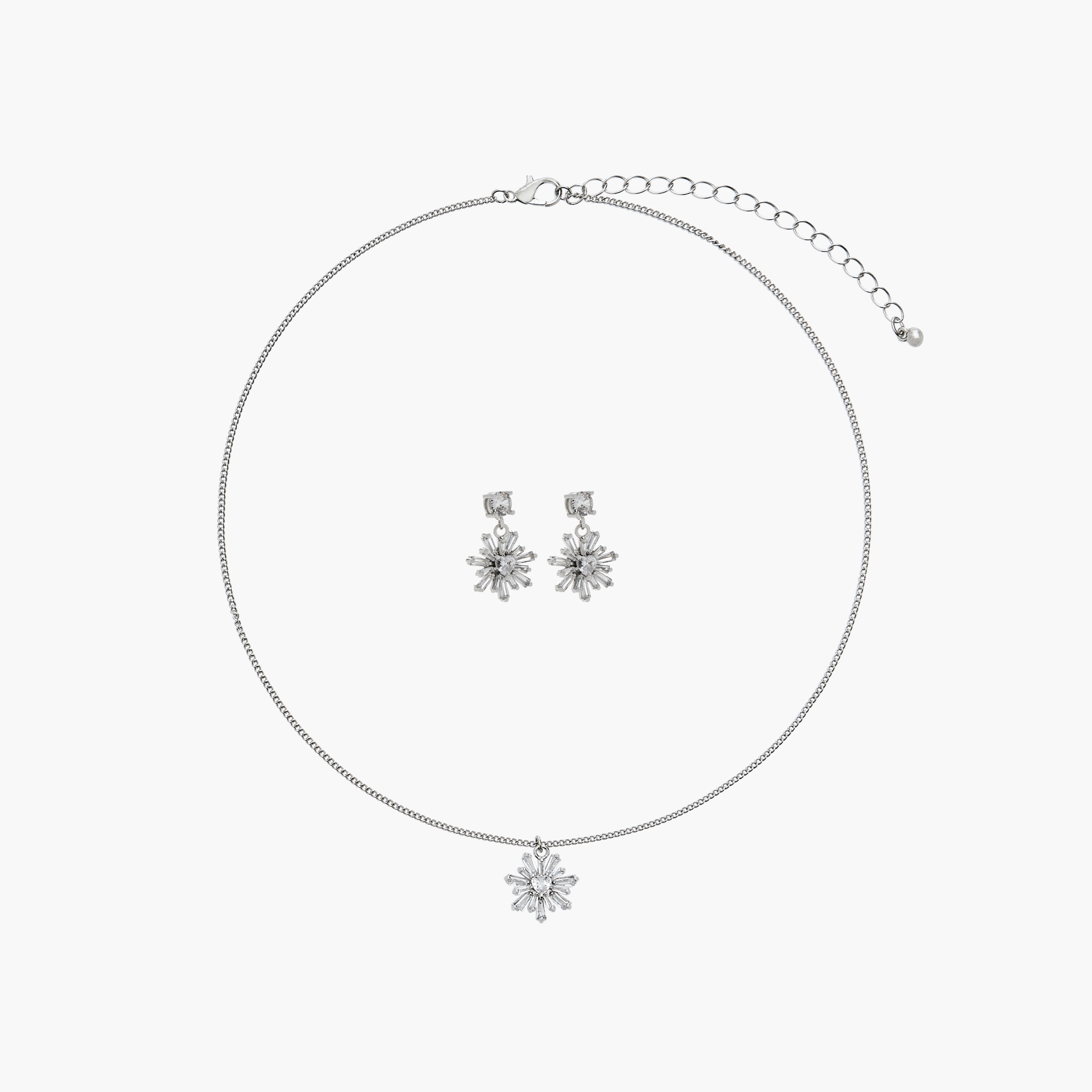 Flora Bella Set of 2 Embellished Metal Necklace and Earrings-women-watchesandjewellery-jewellery-jewellerysets-image-1