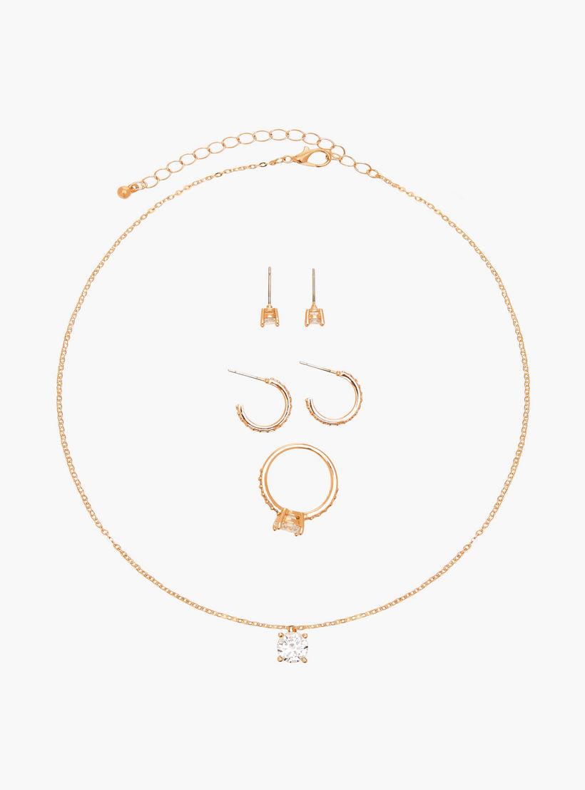 طقم مجوهرات 4 قطع ميتاليك من فلورا بيلا-women-watchesandjewellery-jewellery-jewellerysets-image-1
