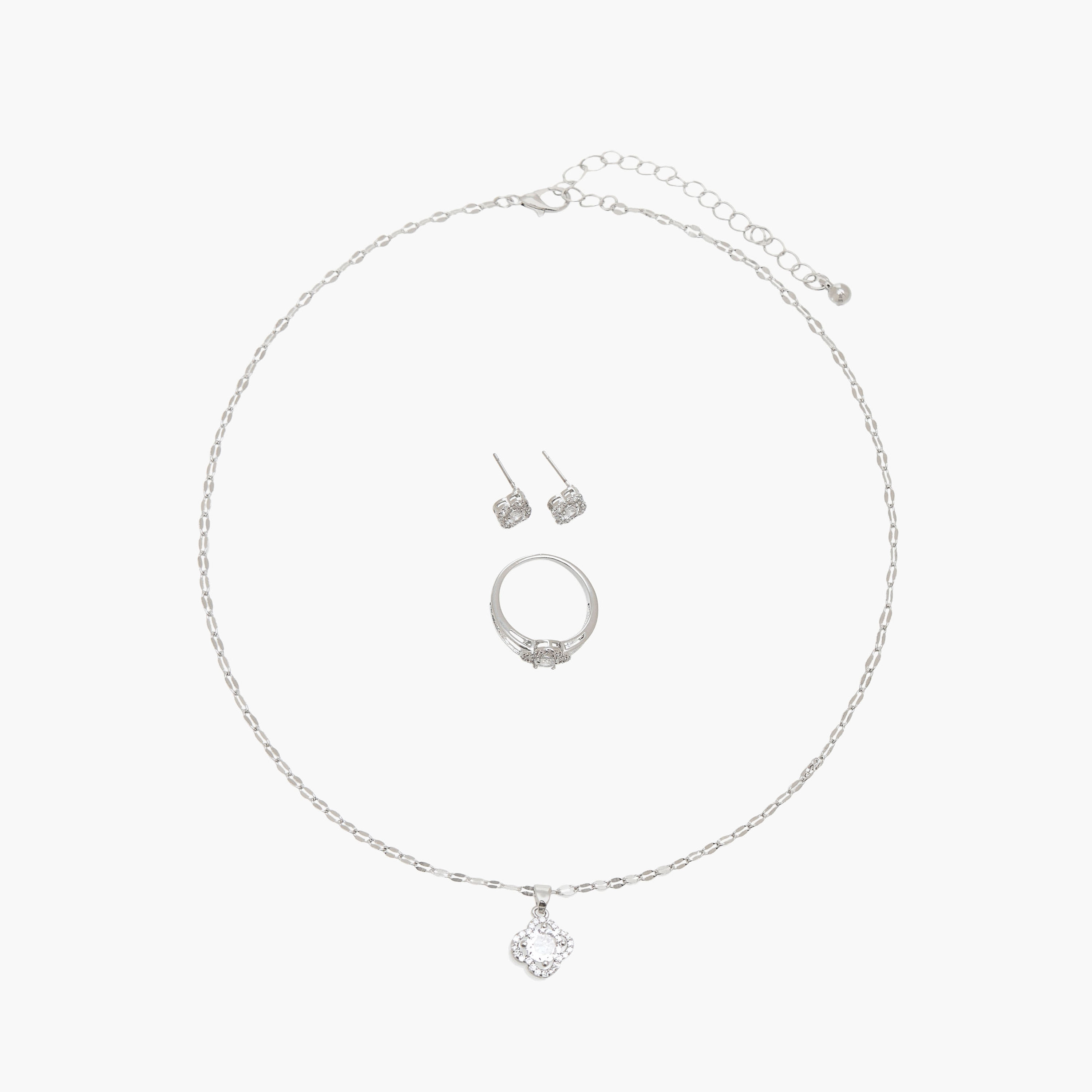 طقم مجوهرات 3 قطع ميتاليك من فلورا بيلا-women-watchesandjewellery-jewellery-jewellerysets-image-1