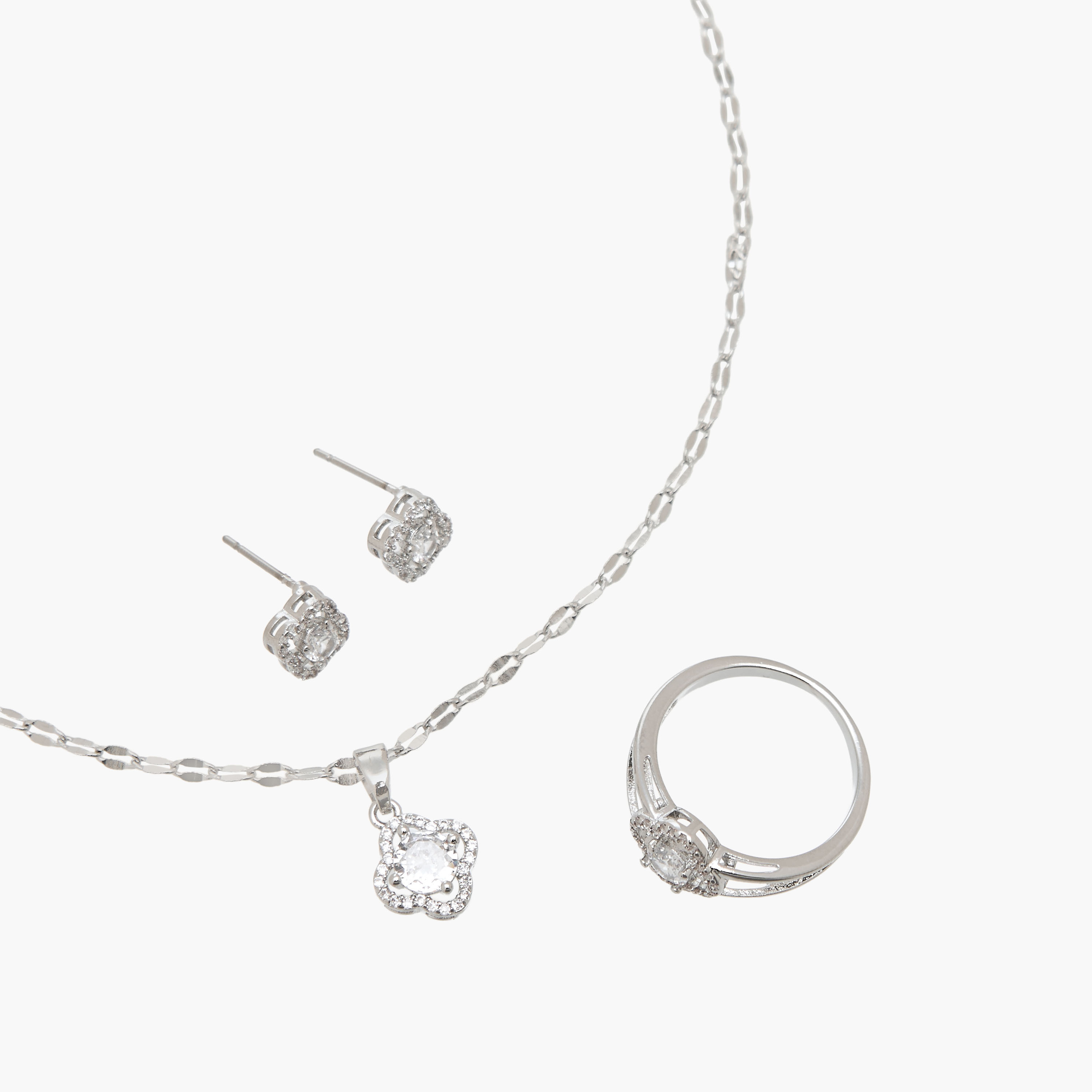 طقم مجوهرات 3 قطع ميتاليك من فلورا بيلا-women-watchesandjewellery-jewellery-jewellerysets-image-6