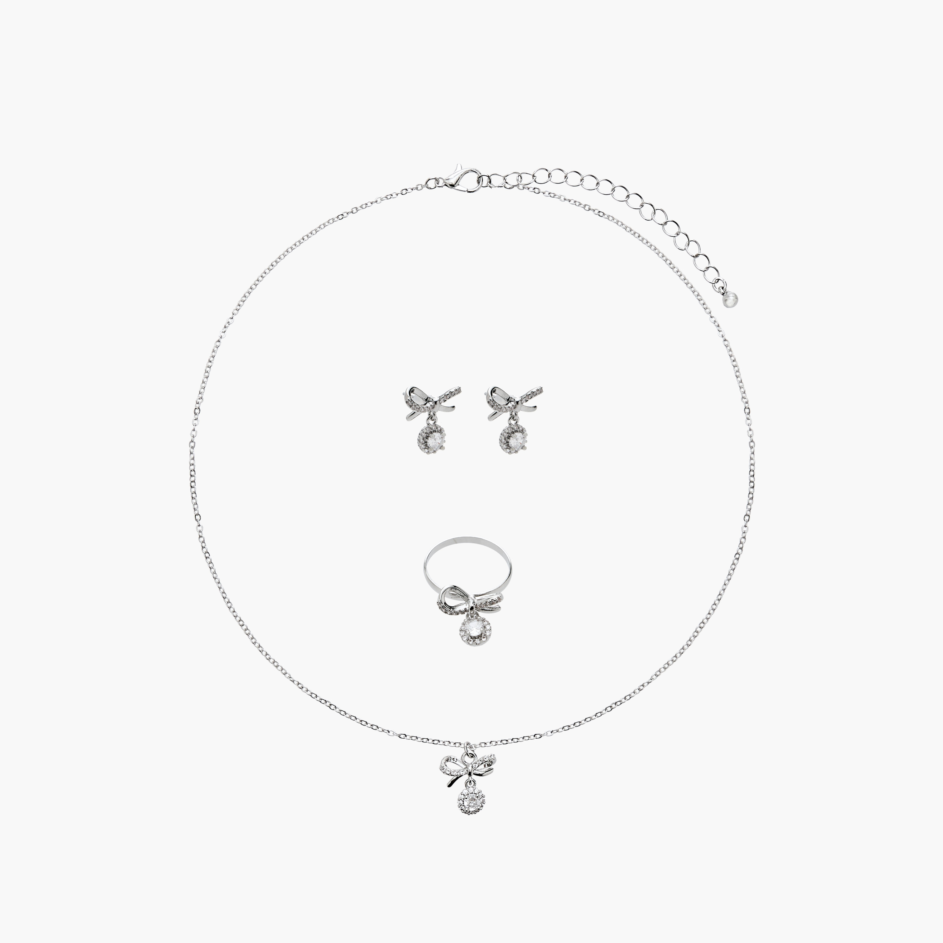 طقم عقد بدلاية مزينة بالأحجار مع حلق وخاتم 3 قطع من فلورا بيلا-women-watchesandjewellery-jewellery-jewellerysets-image-7