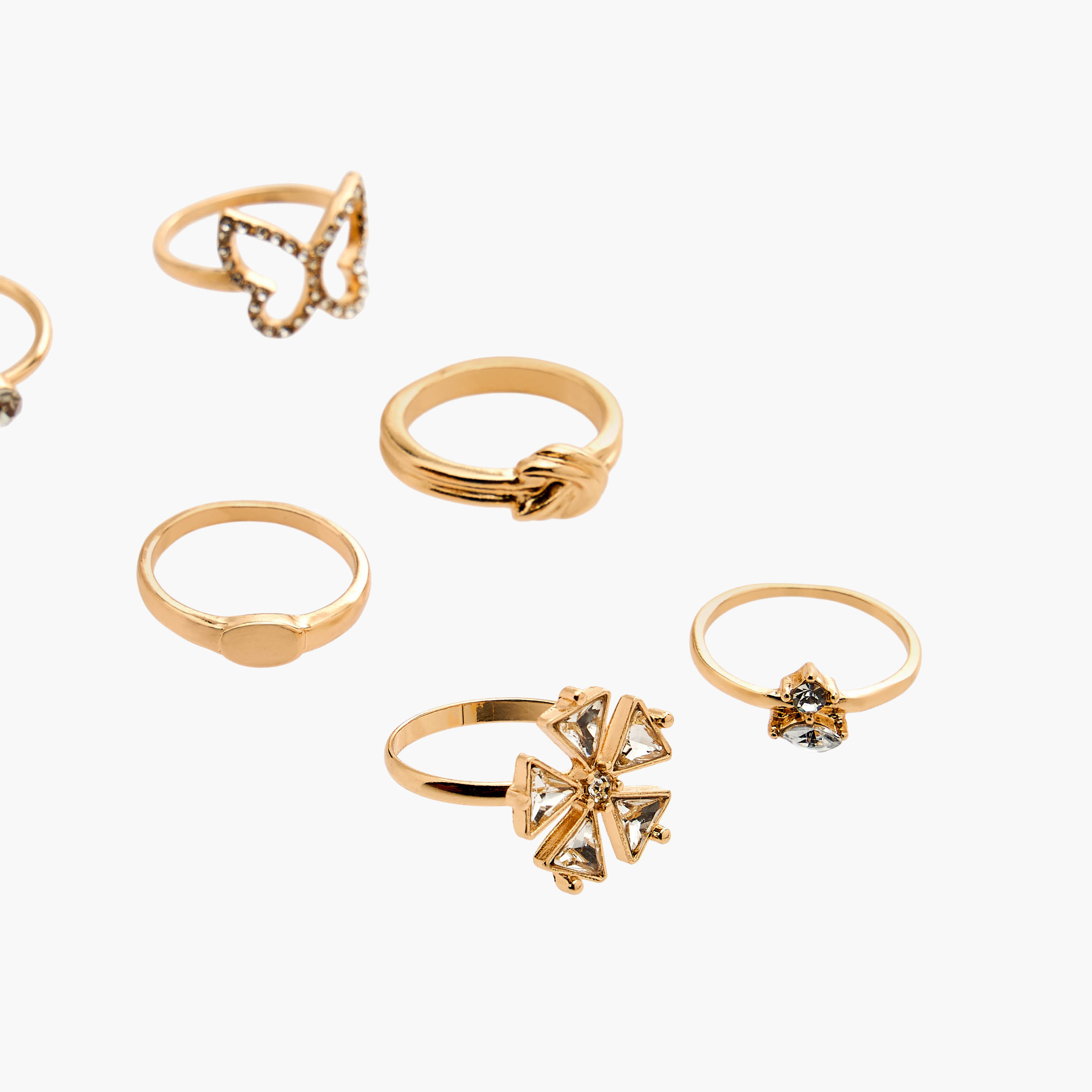 Flora Bella Assorted Metal Ring - Set of 6-women-watchesandjewellery-jewellery-rings-image-2