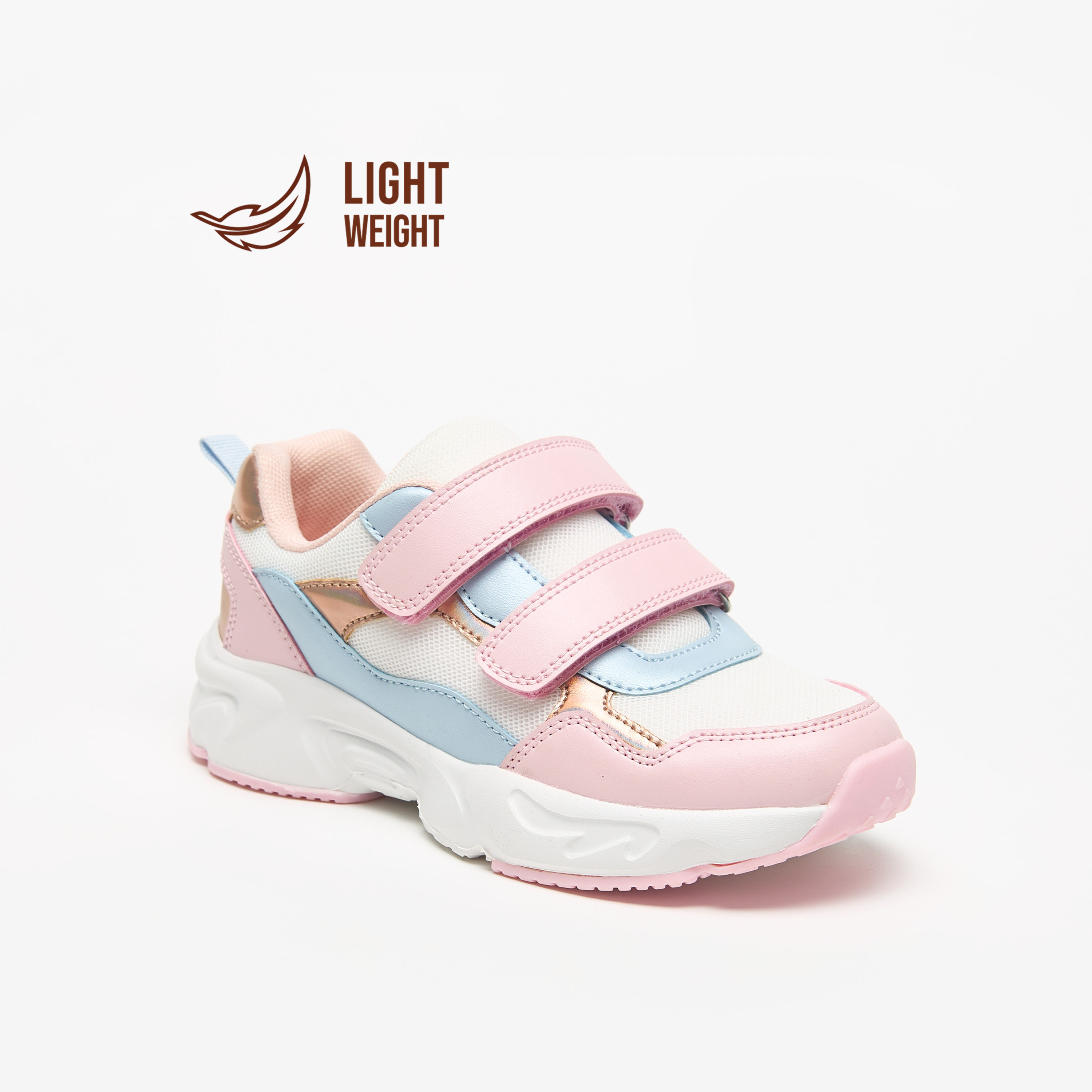 حذاء سنيكرز خفيف الوزن بطول الكاحل وشريط لاصق من ليتل ميسي-girls-shoes-sneakers-image-1
