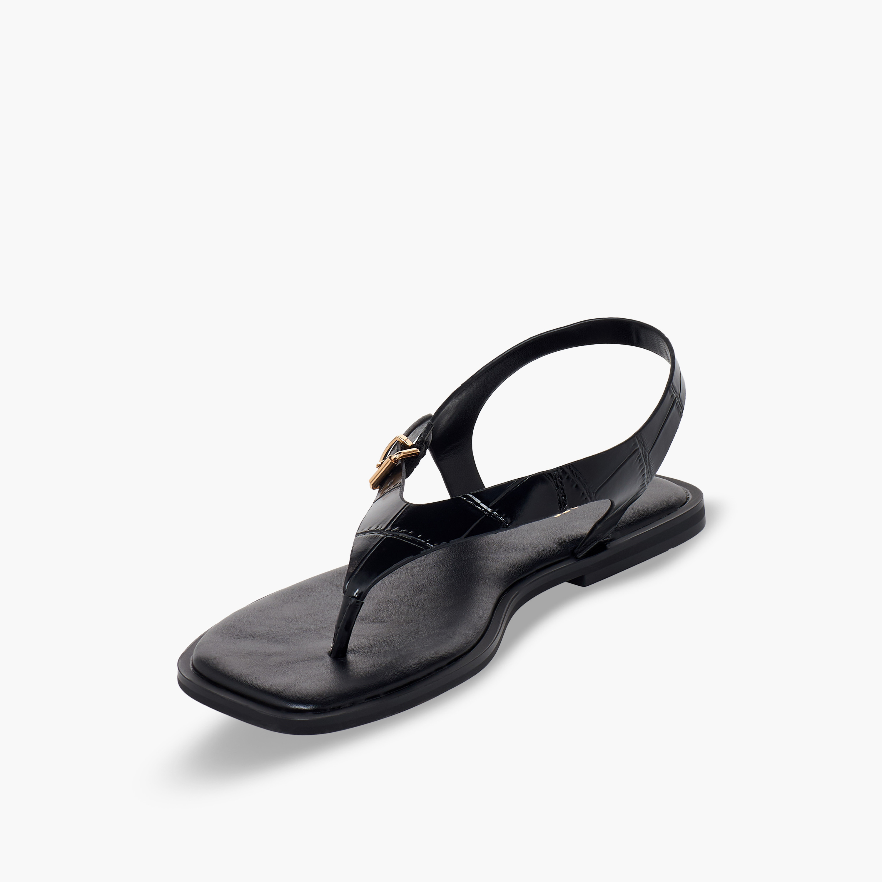 Celeste Women Textured Buckle Strap Sandals-women-shoes-sandals-flats-image-4