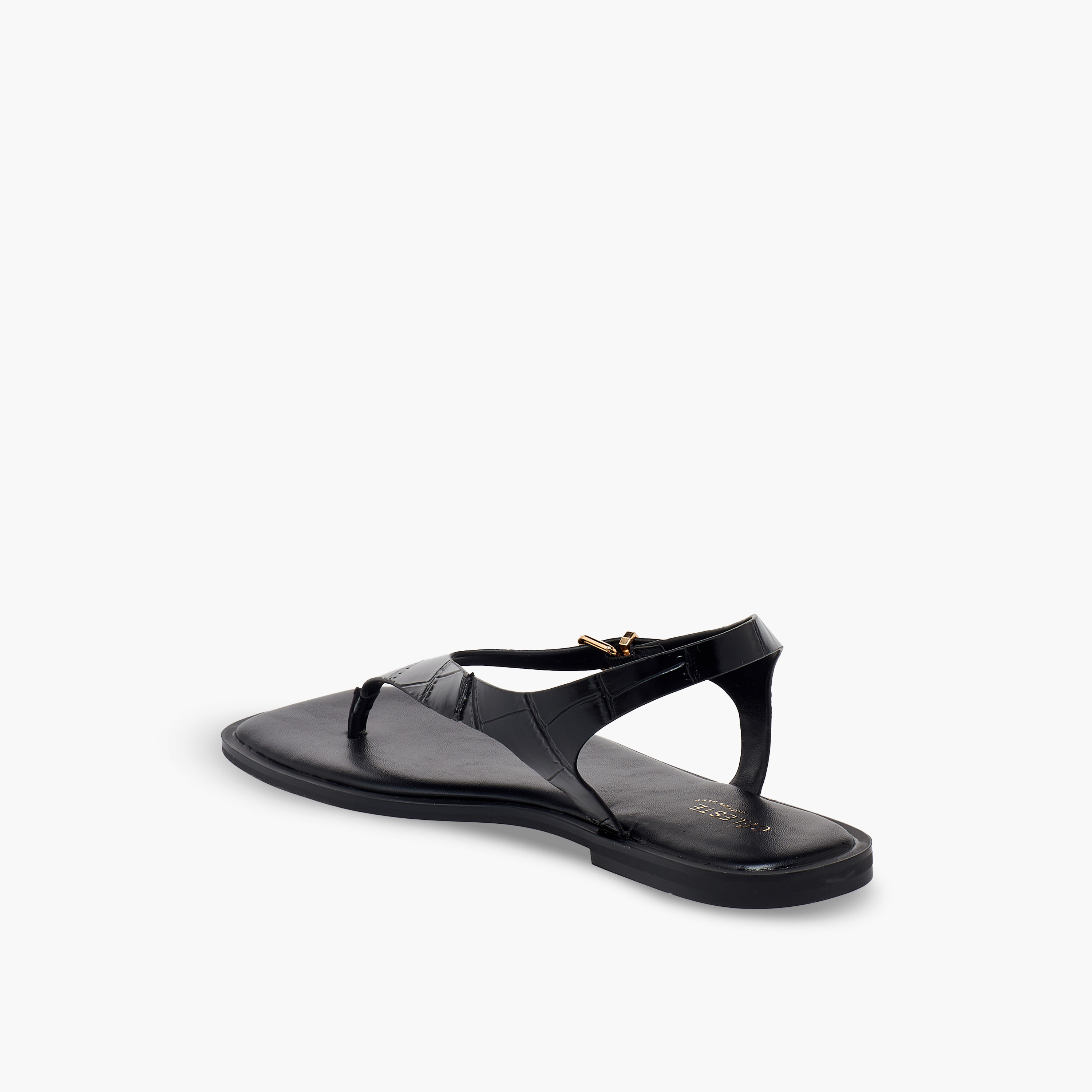 Celeste Women Textured Buckle Strap Sandals-women-shoes-sandals-flats-image-5