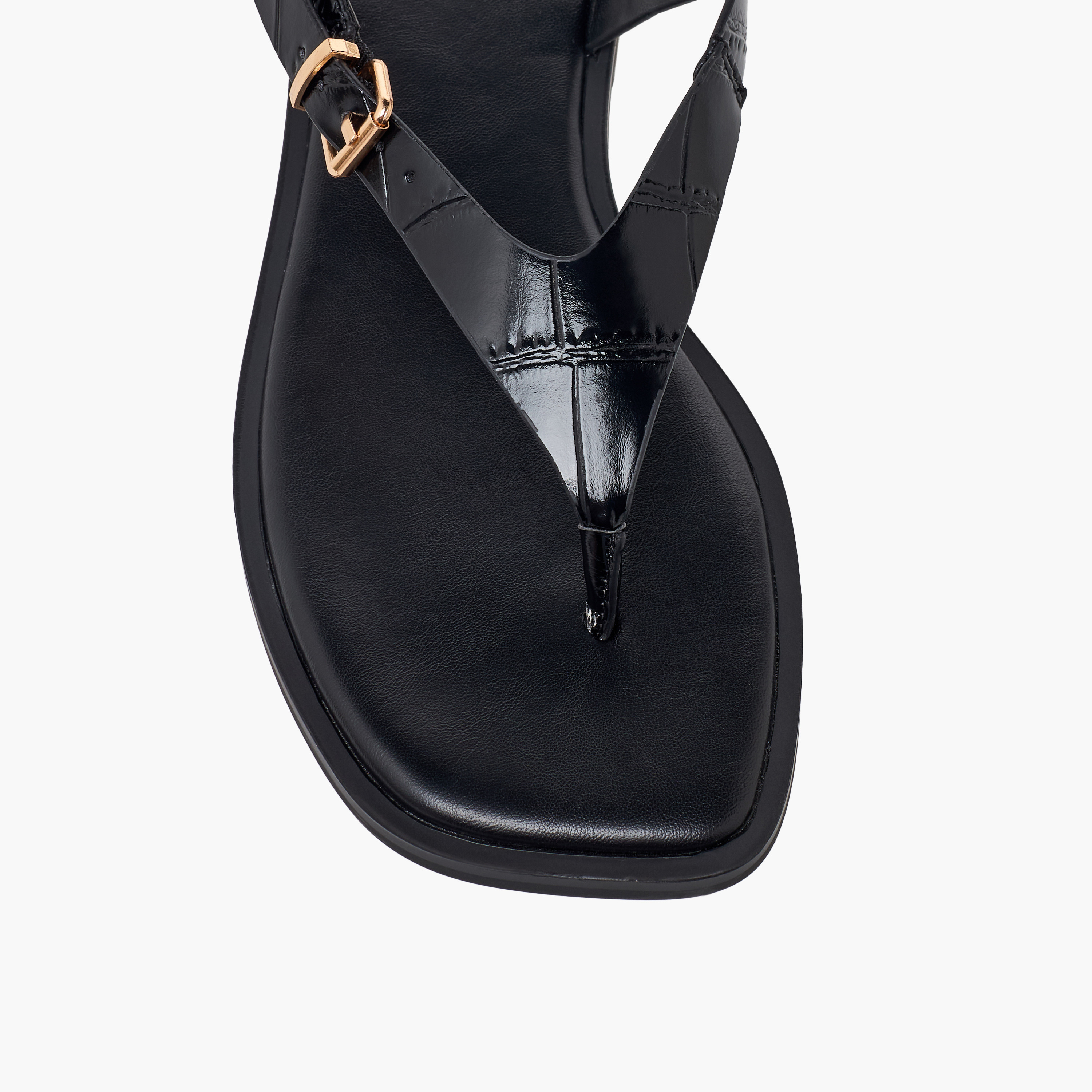 Celeste Women Textured Buckle Strap Sandals-women-shoes-sandals-flats-image-7