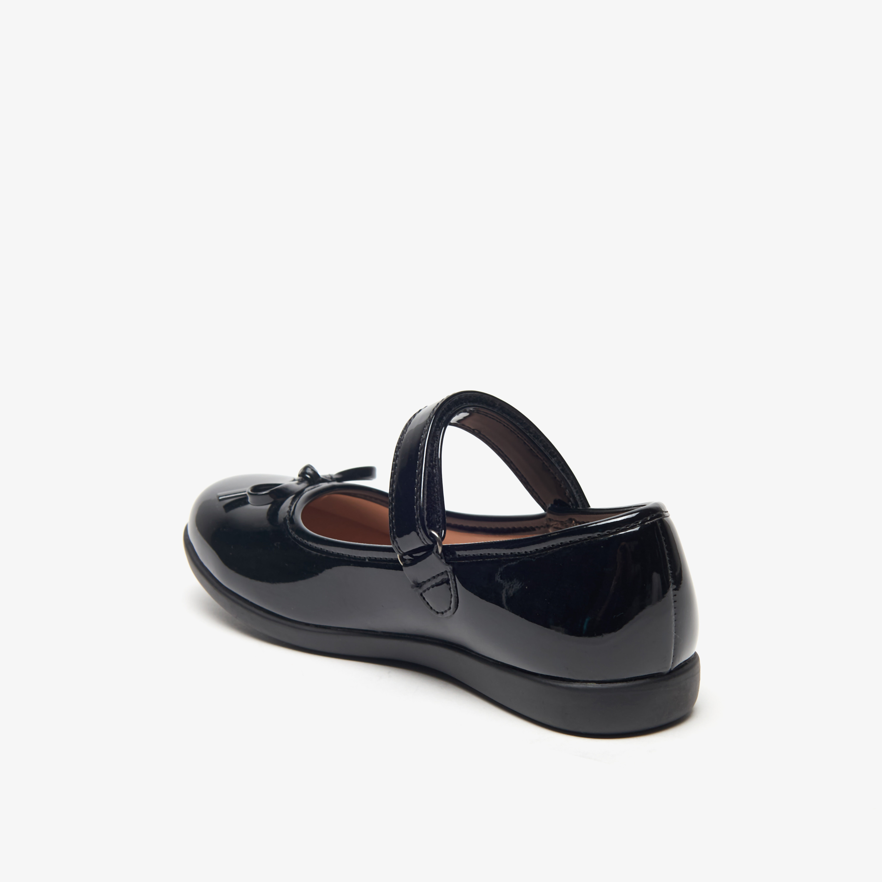 Flora Bella Bow Applique Mary Jane School Shoes with Hook and Loop Closure-girls-shoes-schoolshoes-image-2