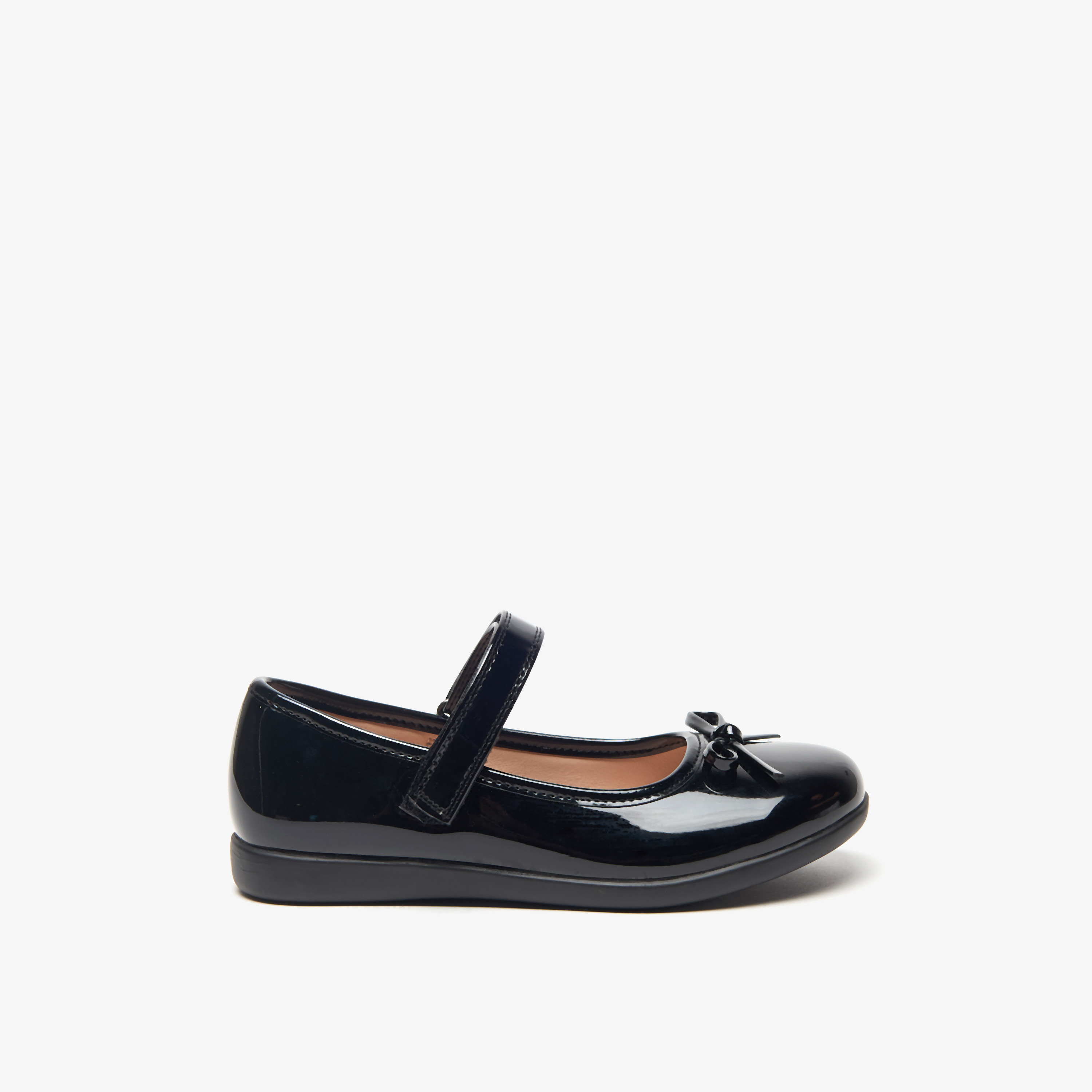 Flora Bella Bow Applique Mary Jane School Shoes with Hook and Loop Closure-girls-shoes-schoolshoes-image-3