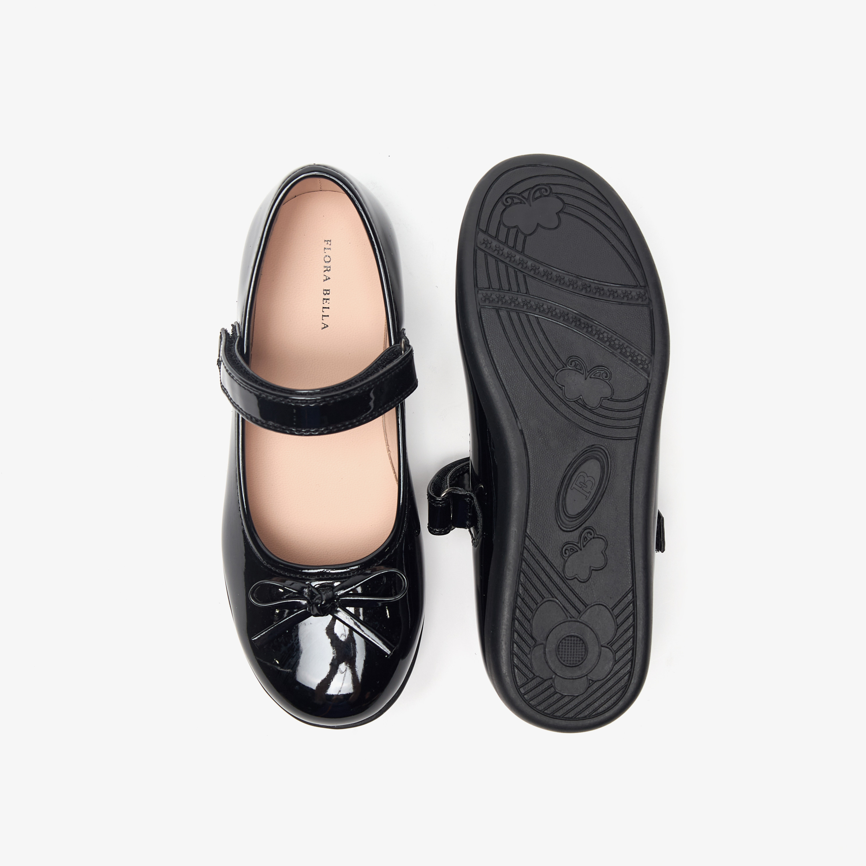 Flora Bella Bow Applique Mary Jane School Shoes with Hook and Loop Closure-girls-shoes-schoolshoes-image-4