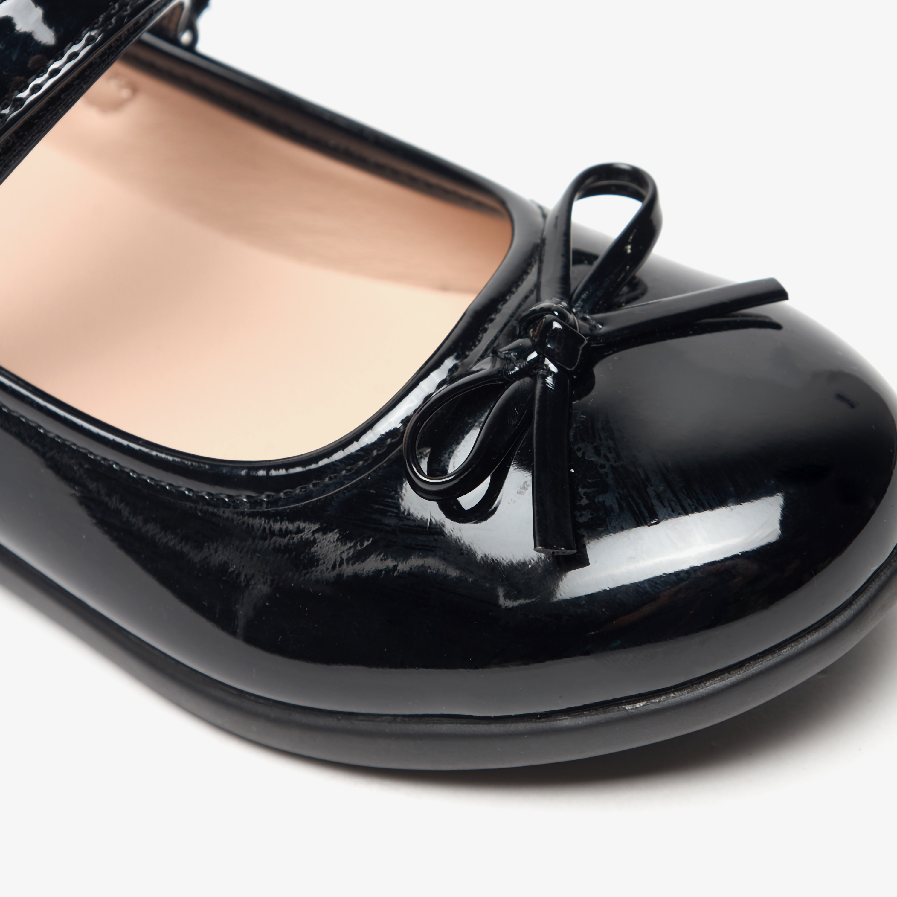 Flora Bella Bow Applique Mary Jane School Shoes with Hook and Loop Closure-girls-shoes-schoolshoes-image-5