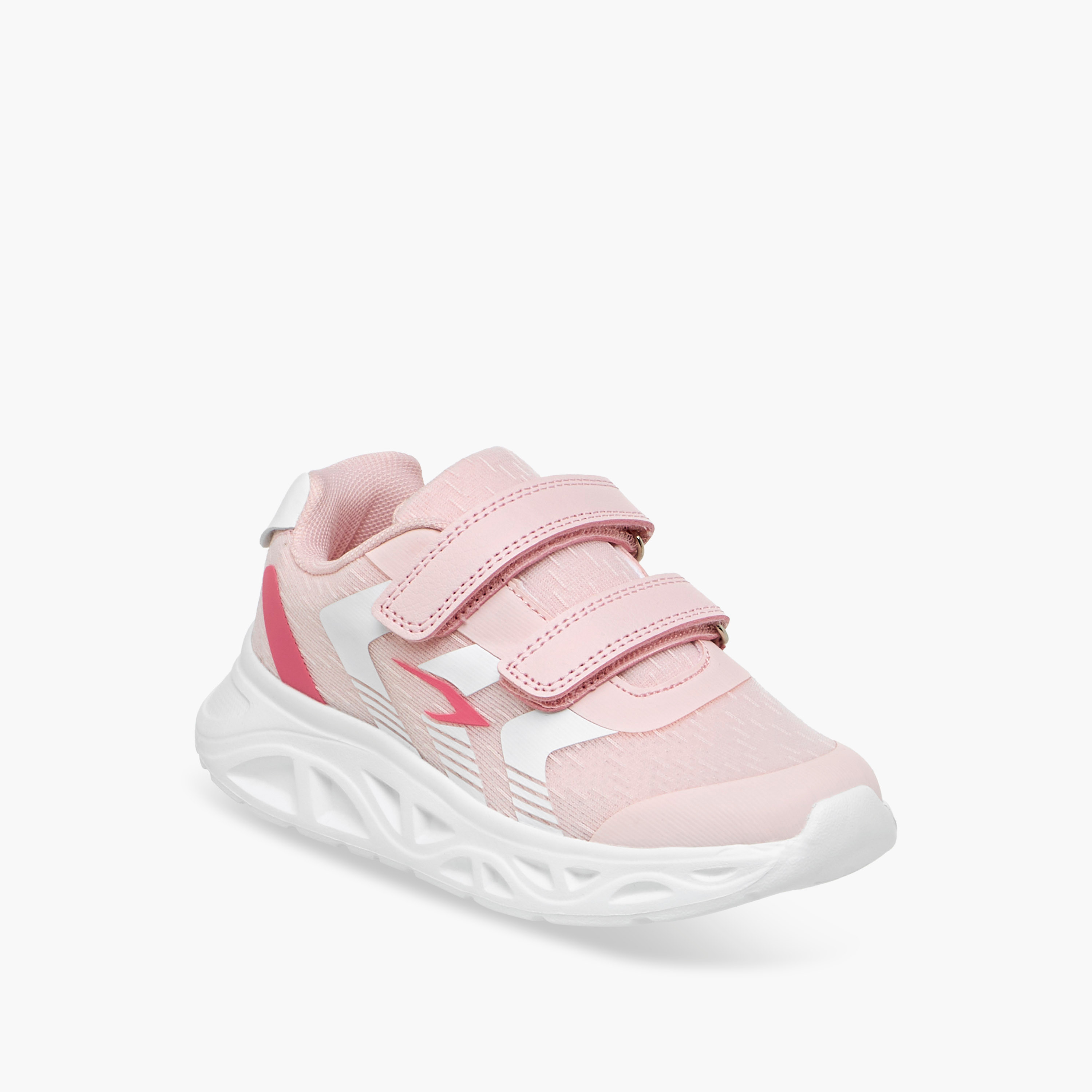 Dash Girls Panelled Hook & Loop Walking Shoes-girls-shoes-sports-image-2
