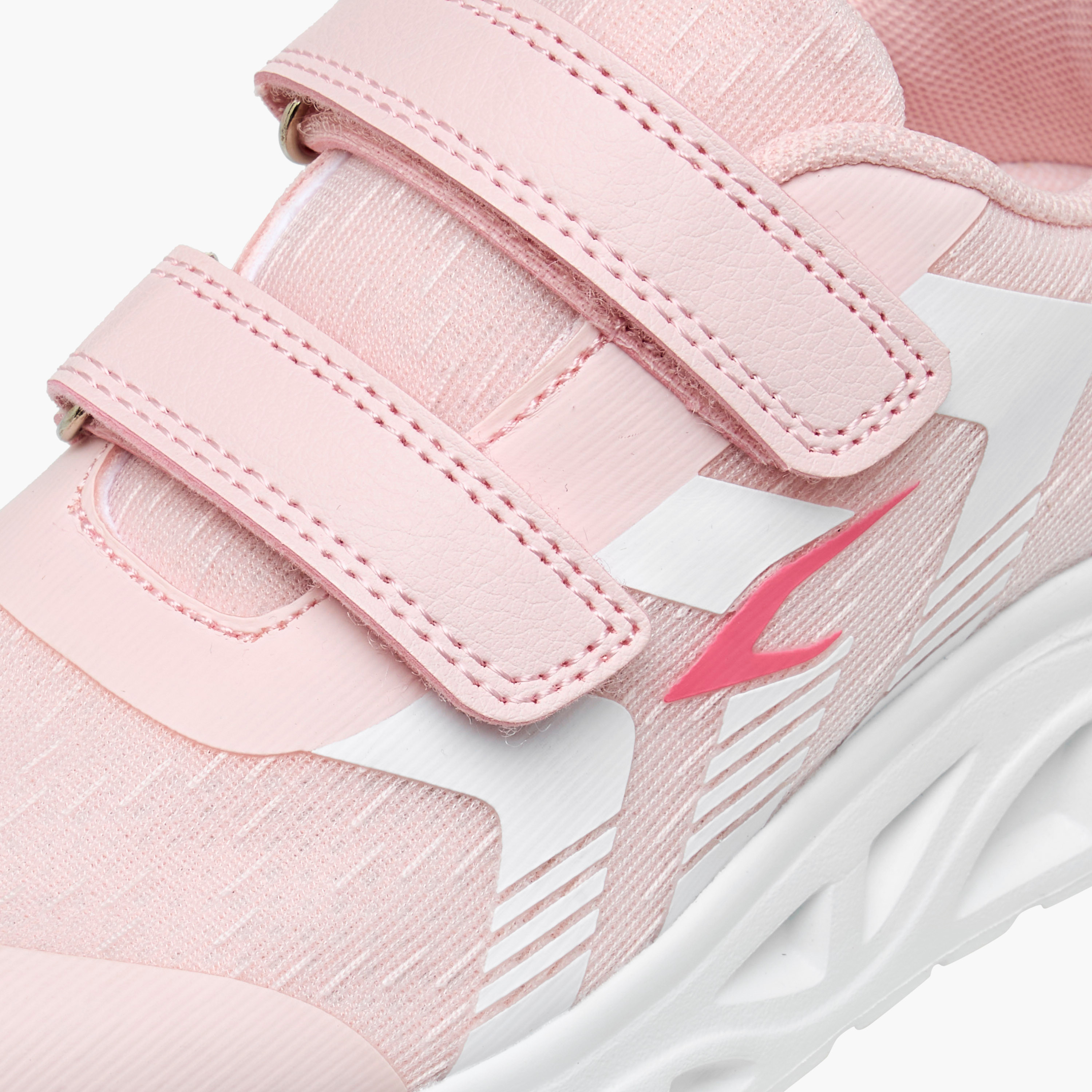 Dash Girls Panelled Hook & Loop Walking Shoes-girls-shoes-sports-image-4