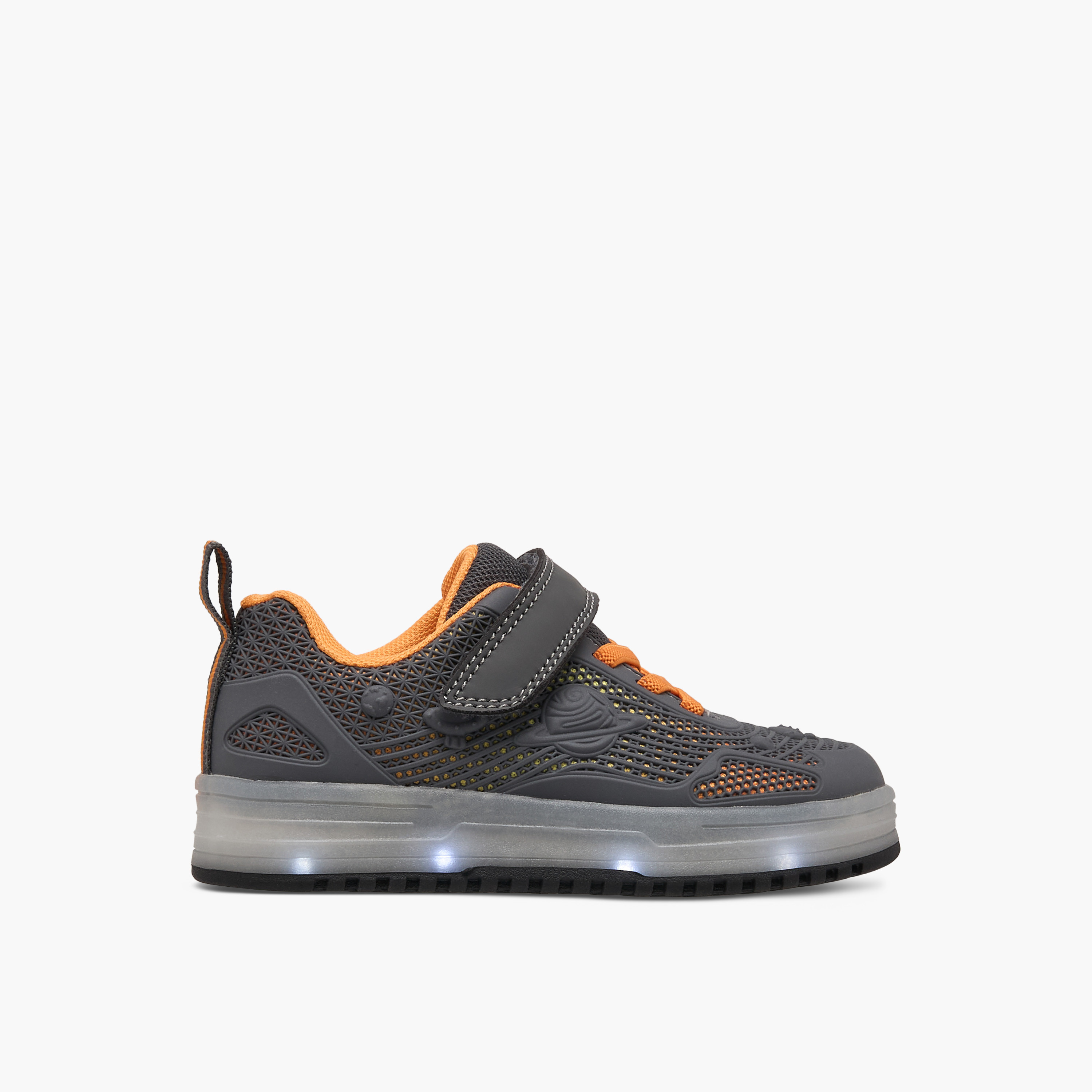 حذاء سنيكرز مضيء بتفاصيل شبكية مع شريط إغلاق من جونيورز-boys-shoes-schoolshoes-image-6