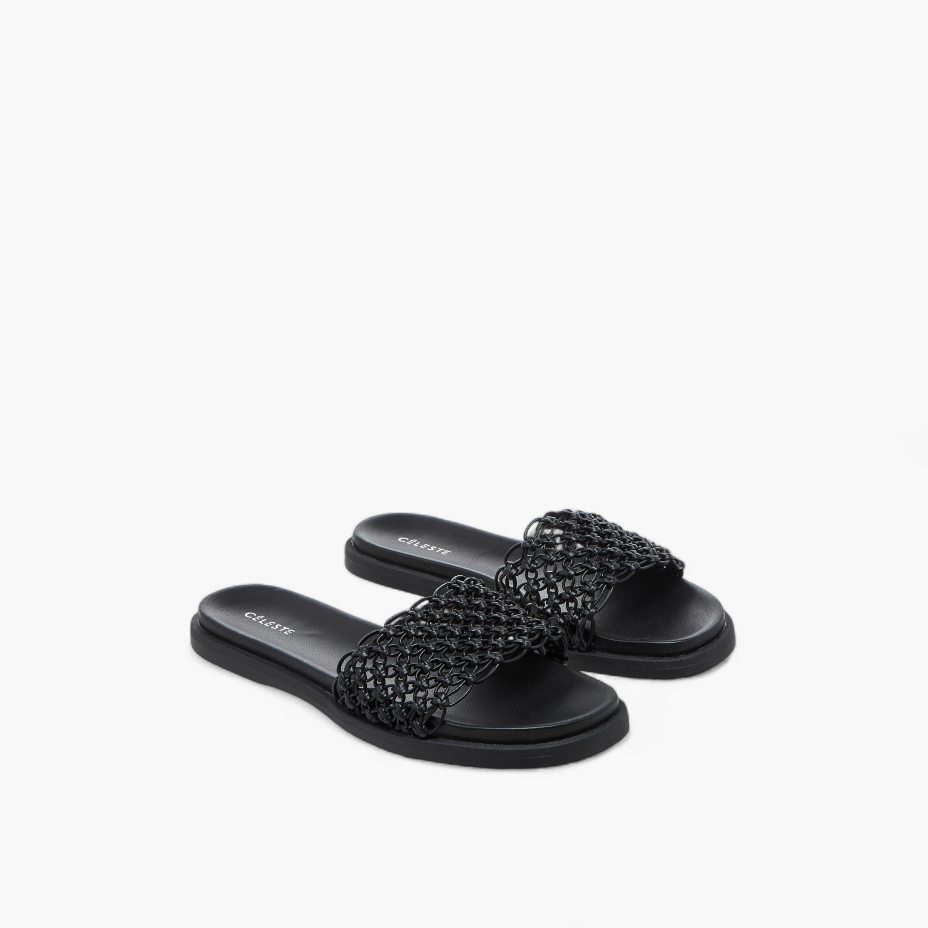Celeste Women's Textured Slip-On Sandals-women-shoes-flats-sandals-image-1