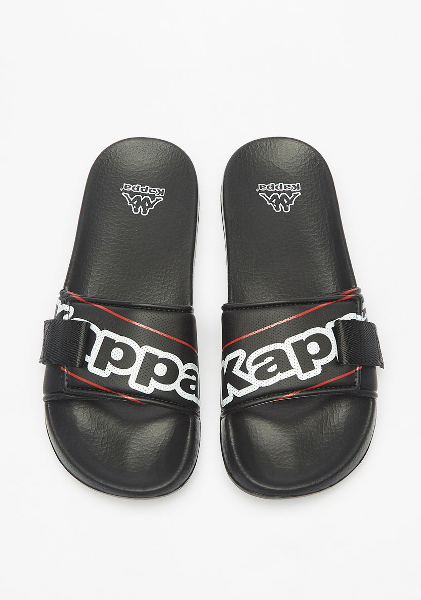 Kappa Men's Logo Print Slip-On Slide Slippers-Men%27s Flip Flops & Beach Slippers-image-0