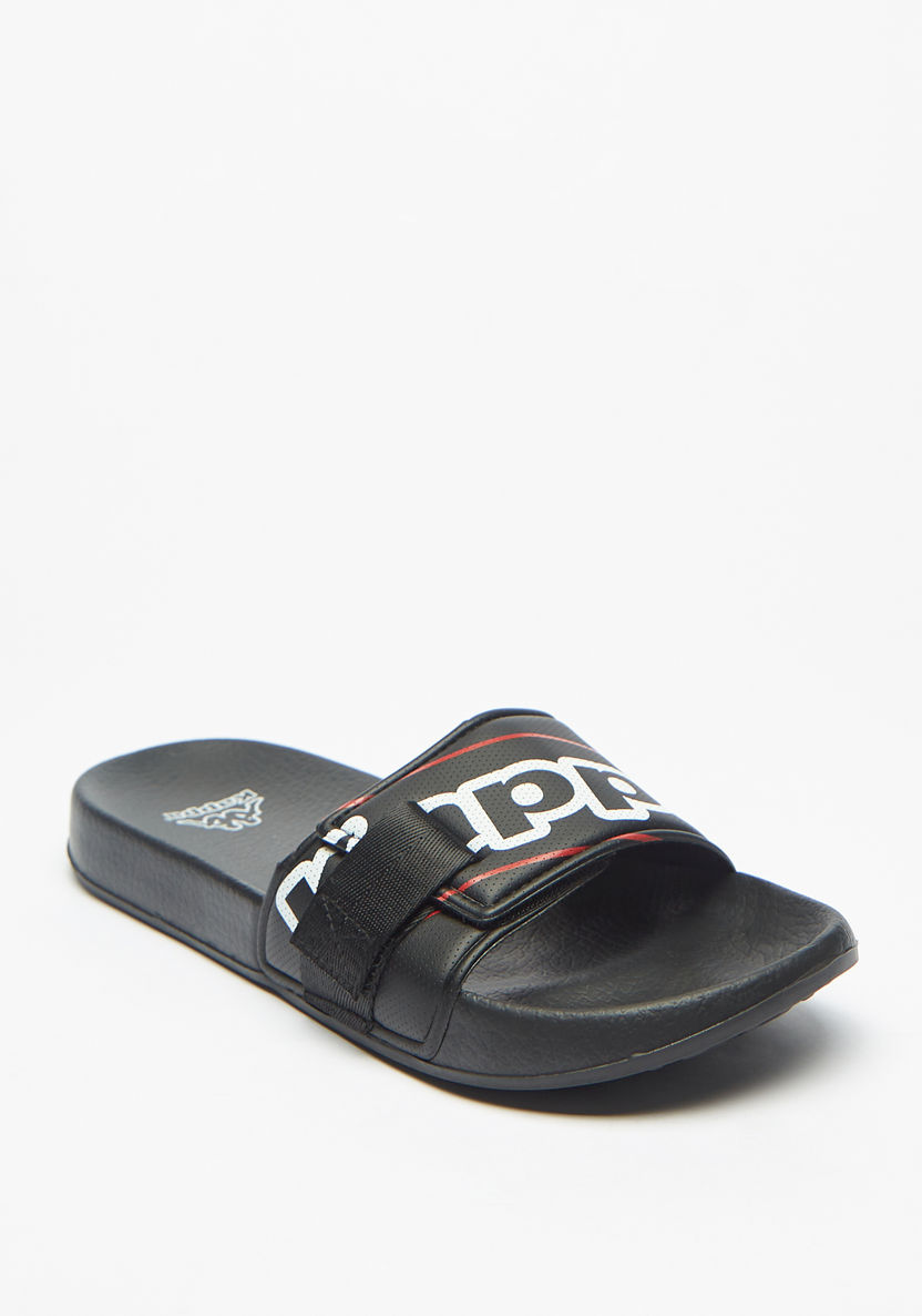 Kappa Men's Logo Print Slip-On Slide Slippers-Men%27s Flip Flops & Beach Slippers-image-1