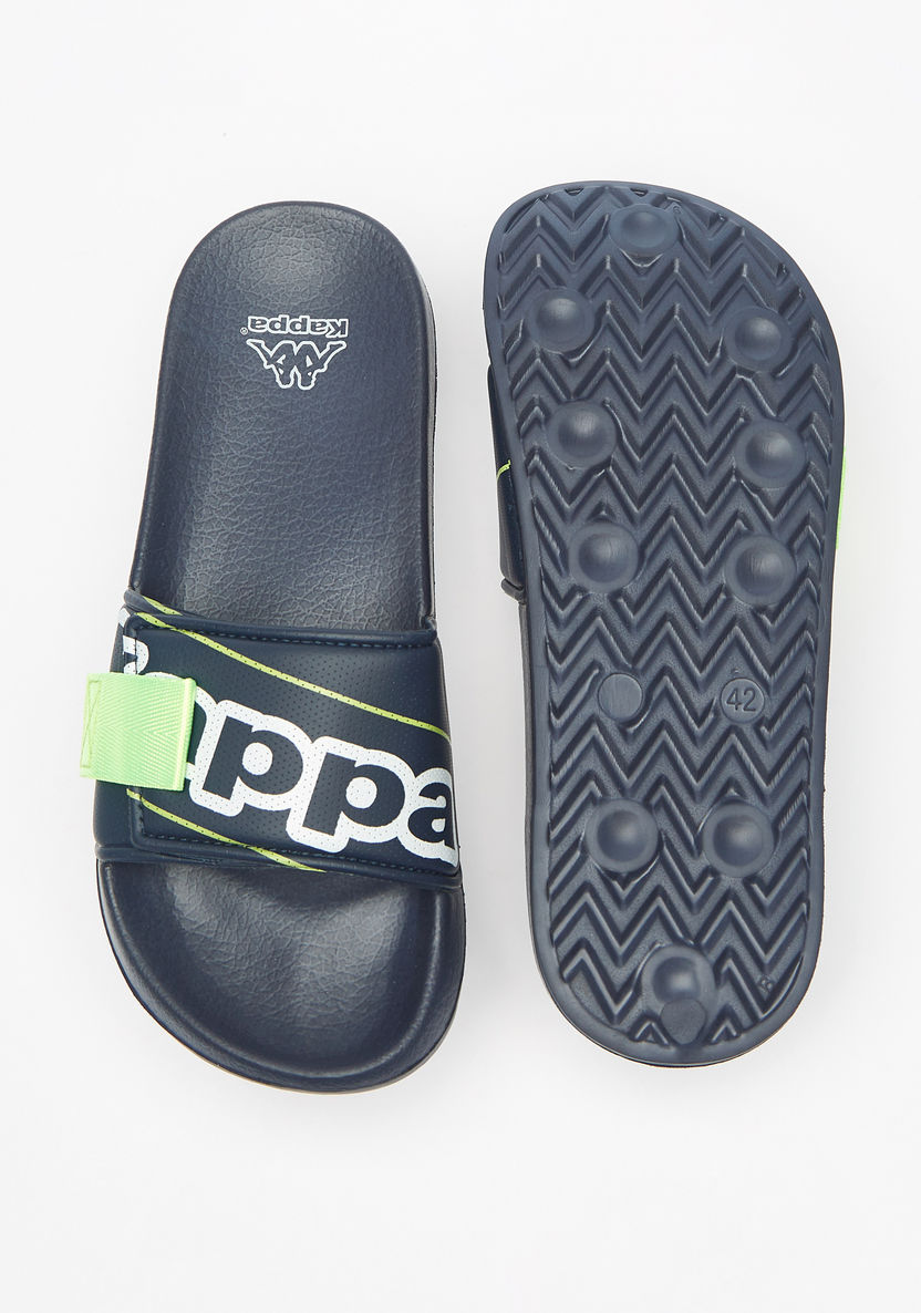Kappa Men's Logo Print Slip-On Slide Slippers-Men%27s Flip Flops & Beach Slippers-image-4