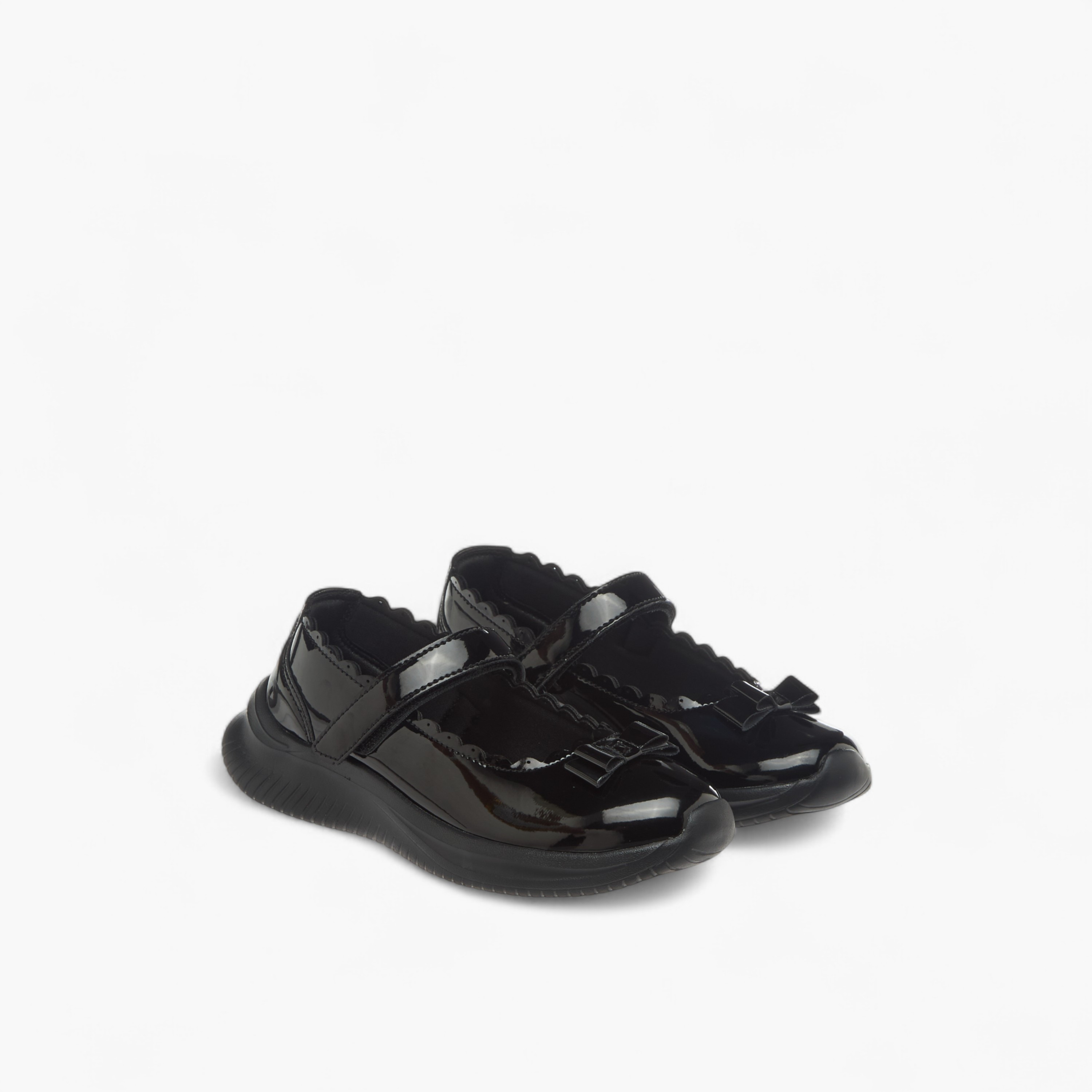 Dash Bow Accent School Shoes with Hook and Loop Closure-girls-shoes-schoolshoes-image-1