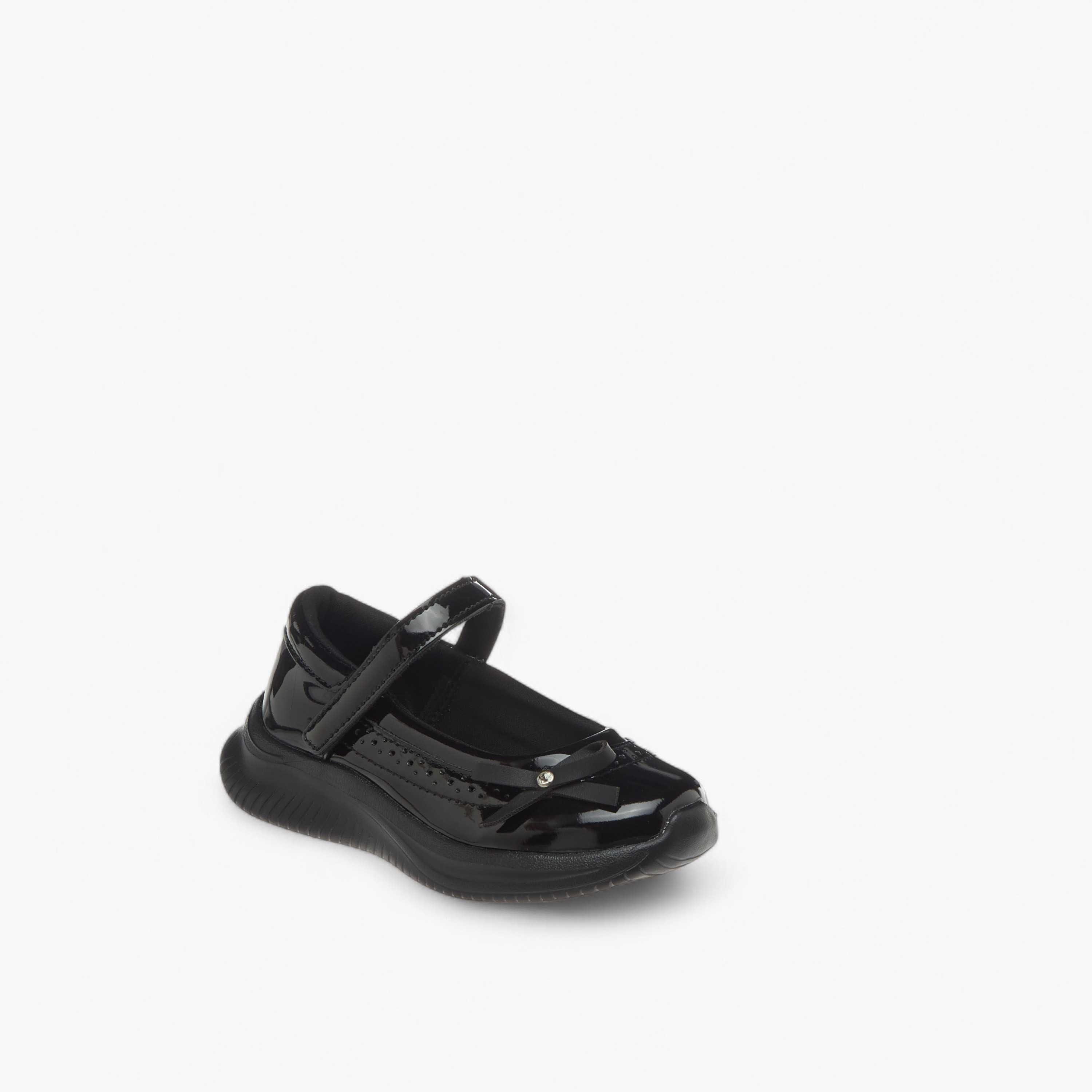Dash Bow Accent School Shoes with Hook and Loop Closure-girls-shoes-schoolshoes-image-2