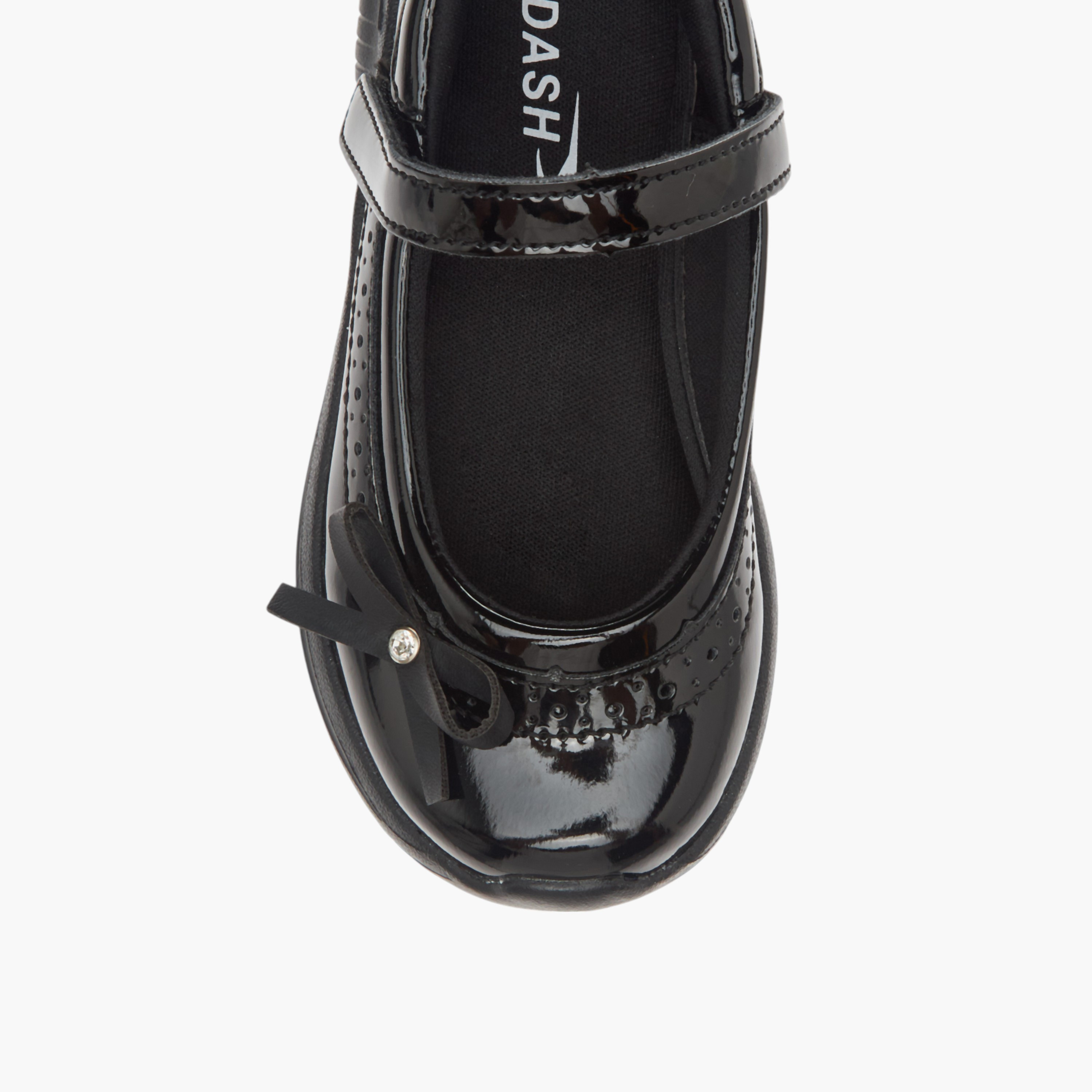 Dash Bow Accent School Shoes with Hook and Loop Closure-girls-shoes-schoolshoes-image-4