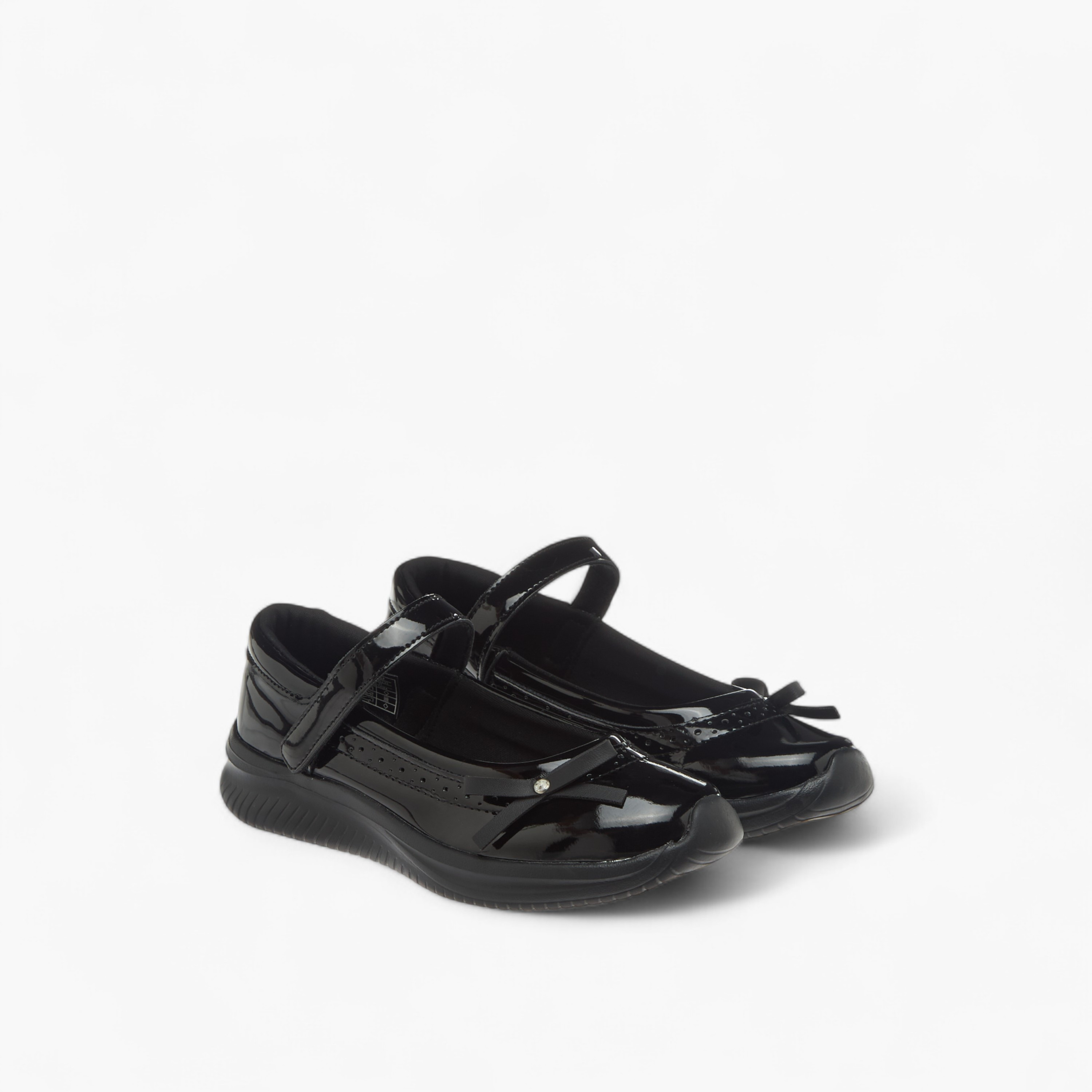 Dash Bow Accent School Shoes with Hook and Loop Closure-girls-shoes-schoolshoes-image-1