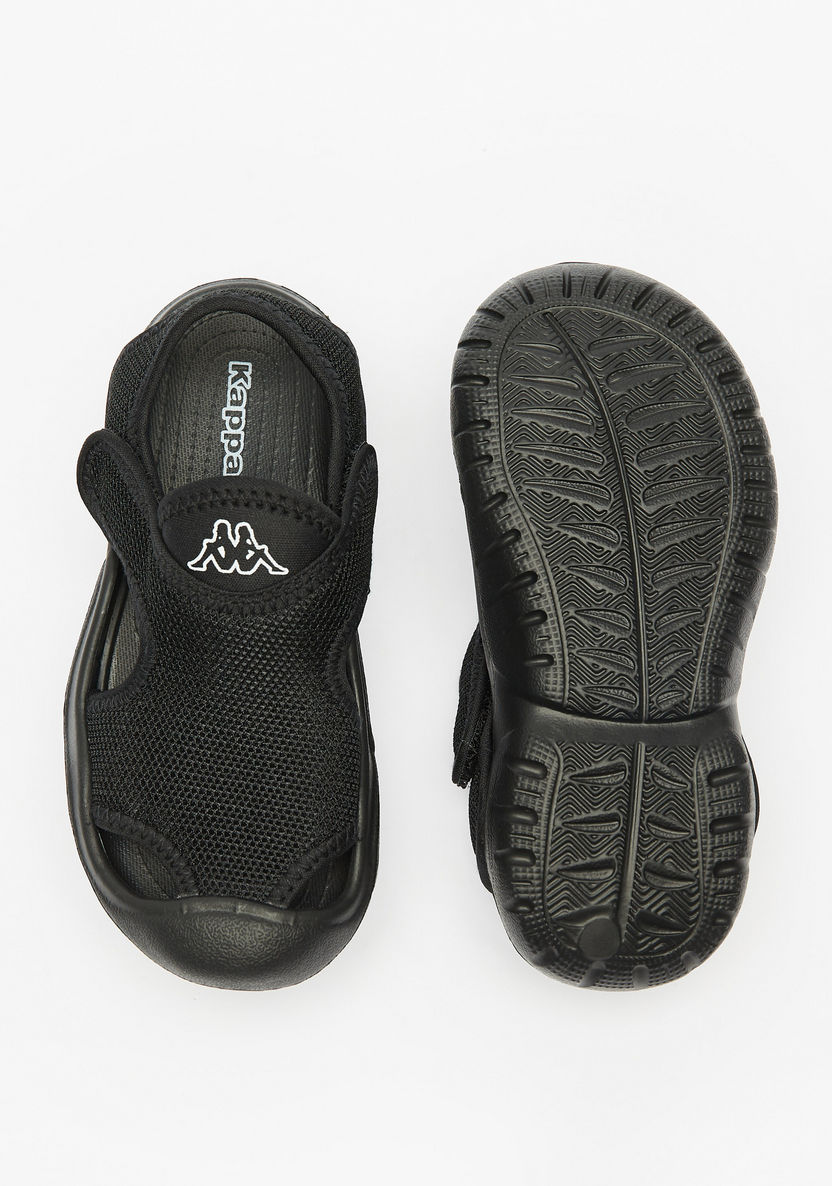 Kappa Logo Detail Slip-On Sandals with Hook and Loop Closure-Boy%27s Sandals-image-3