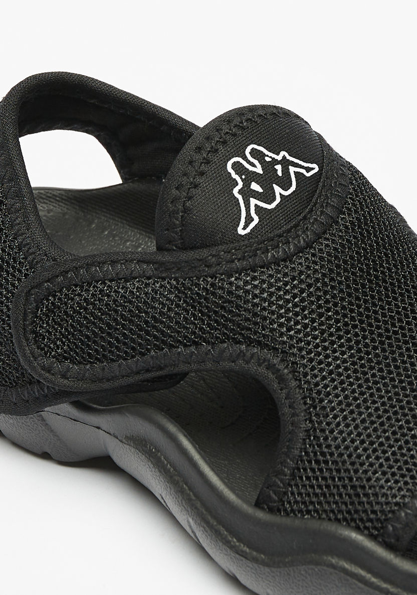 Kappa Logo Detail Slip-On Sandals with Hook and Loop Closure-Boy%27s Sandals-image-4