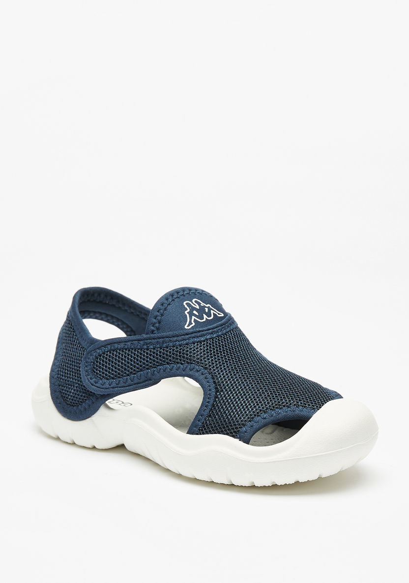 Kappa Logo Detail Slip-On Sandals with Hook and Loop Closure-Boy%27s Sandals-image-0