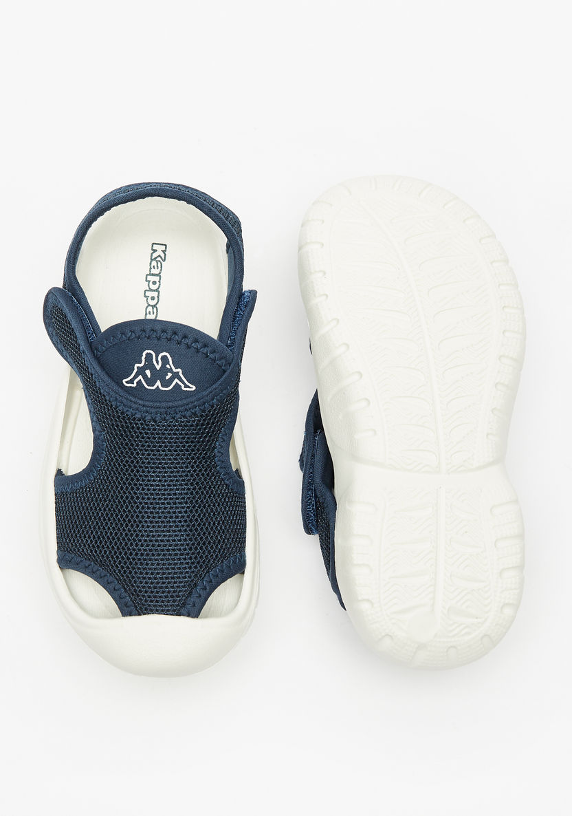 Kappa Logo Detail Slip-On Sandals with Hook and Loop Closure-Boy%27s Sandals-image-3