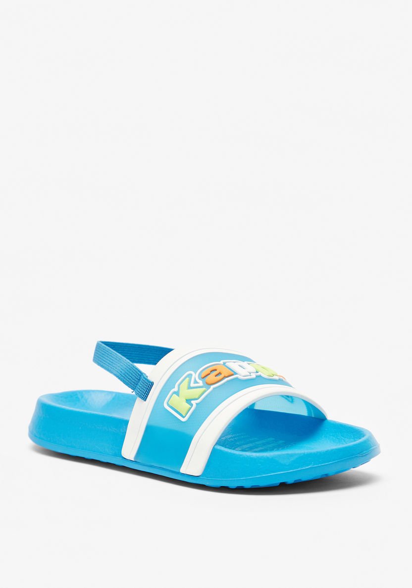 Kappa Boys' Logo Detail Slip-On Slide Slippers with Elastic Strap-Boy%27s Flip Flops & Beach Slippers-image-0