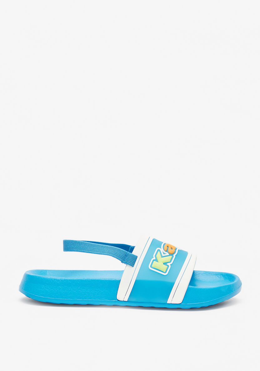 Kappa Boys' Logo Detail Slip-On Slide Slippers with Elastic Strap-Boy%27s Flip Flops & Beach Slippers-image-2