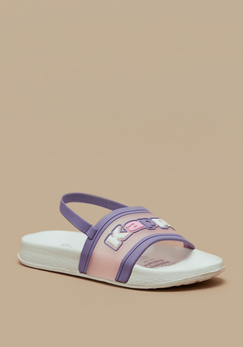 Kappa Girls' Logo Detail Slip-On Slide Slippers with Elastic Strap-Girl%27s Flip Flops & Beach Slippers-image-0