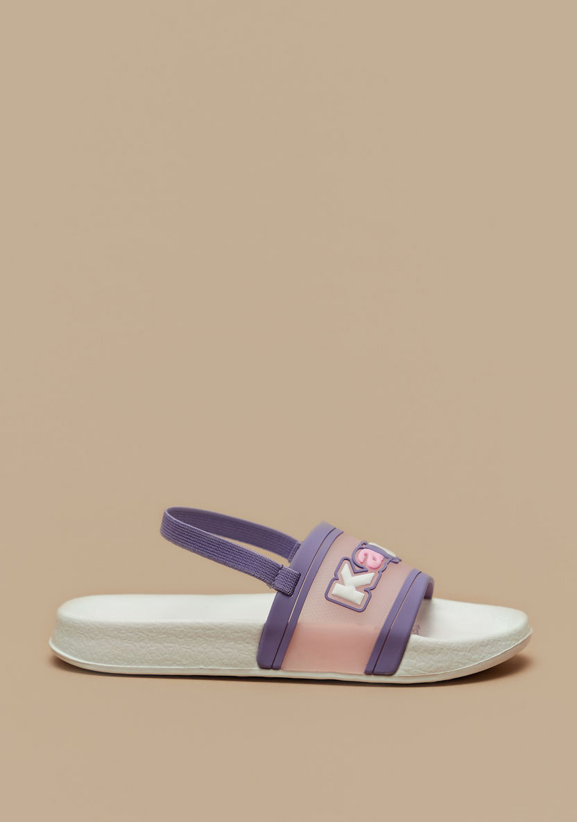 Kappa Girls' Logo Detail Slip-On Slide Slippers with Elastic Strap-Girl%27s Flip Flops & Beach Slippers-image-2
