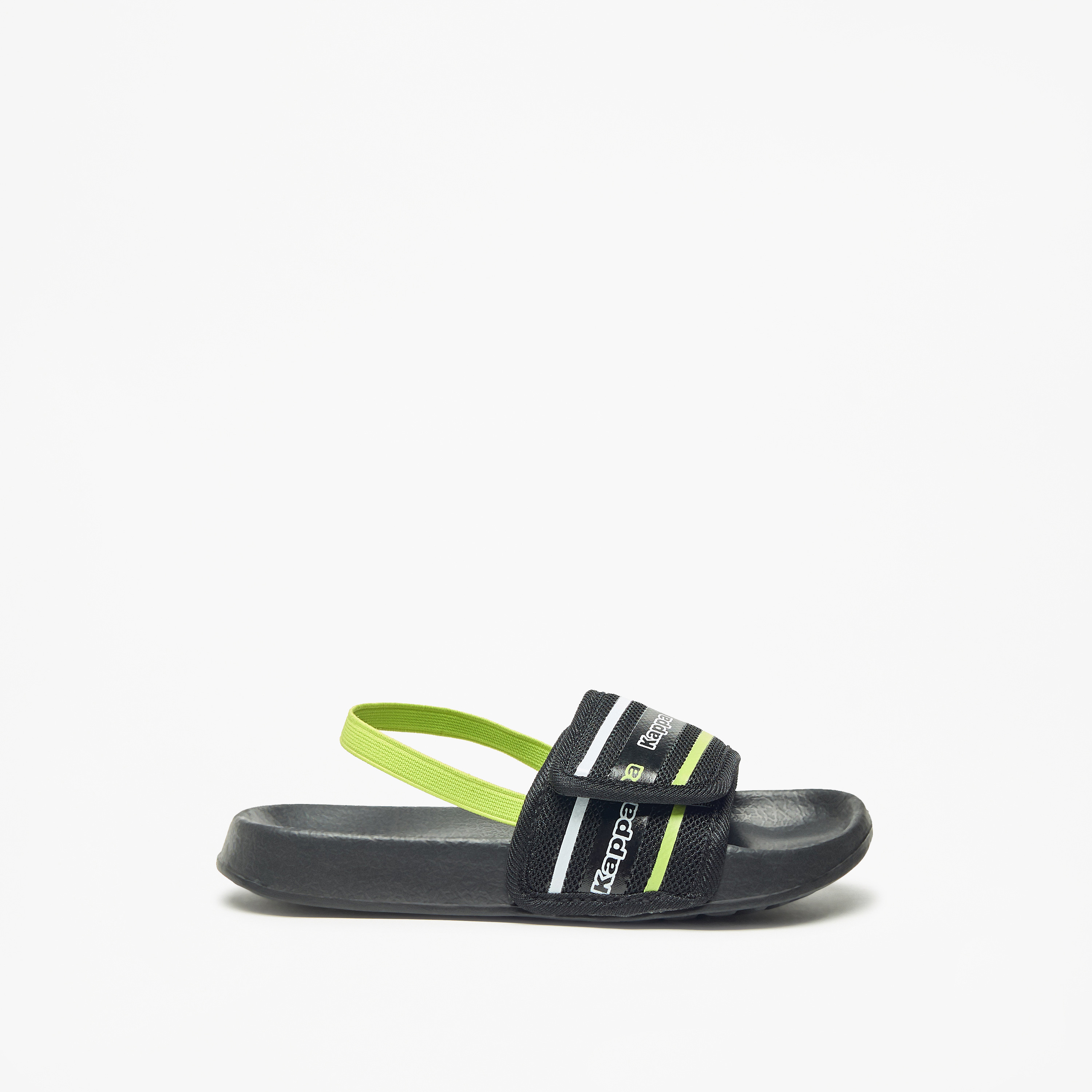 Kappa Boys' Logo Print Slides with Elasticated Backstrap-boys-shoes-flipflopsandslides-image-3