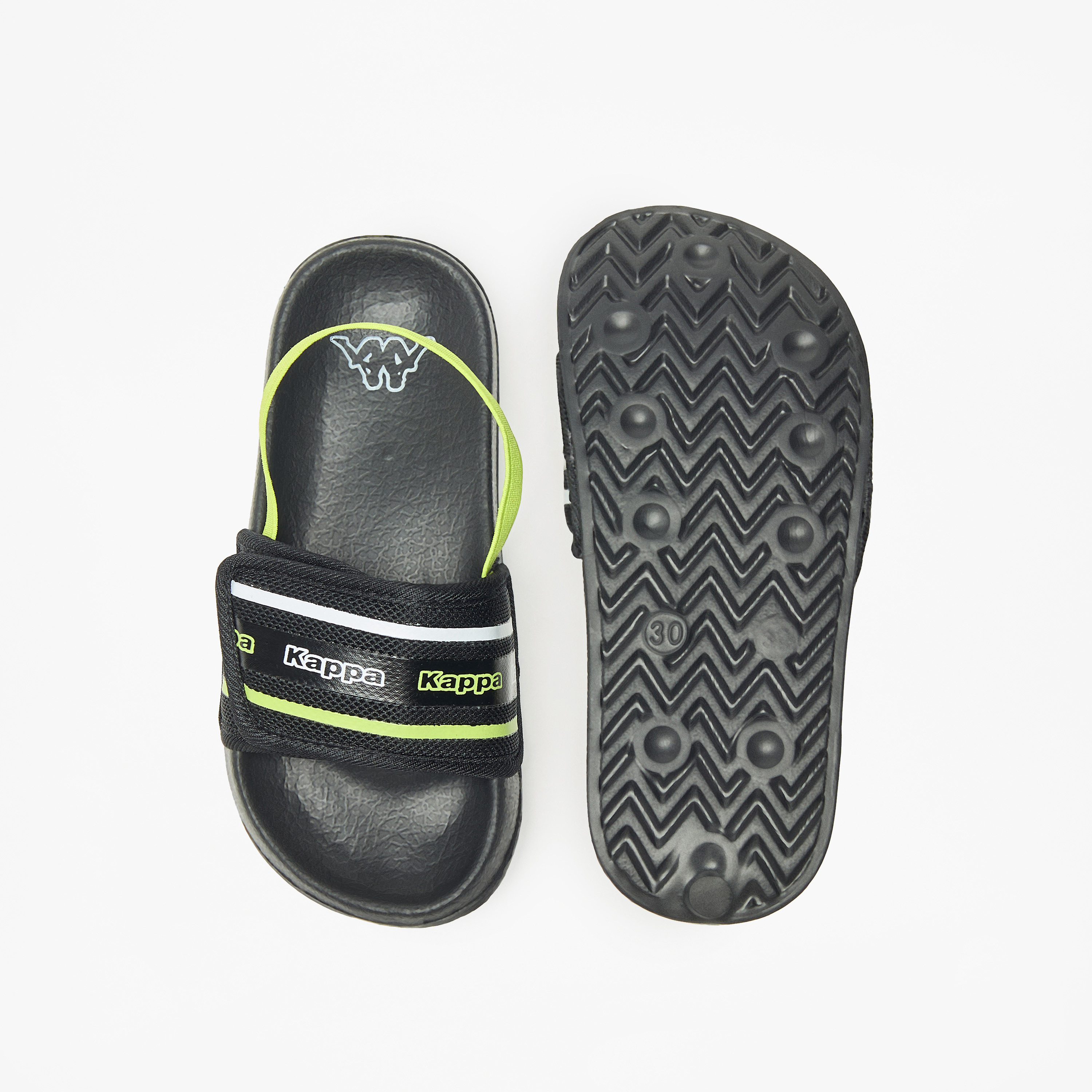 Kappa Boys' Logo Print Slides with Elasticated Backstrap-boys-shoes-flipflopsandslides-image-4