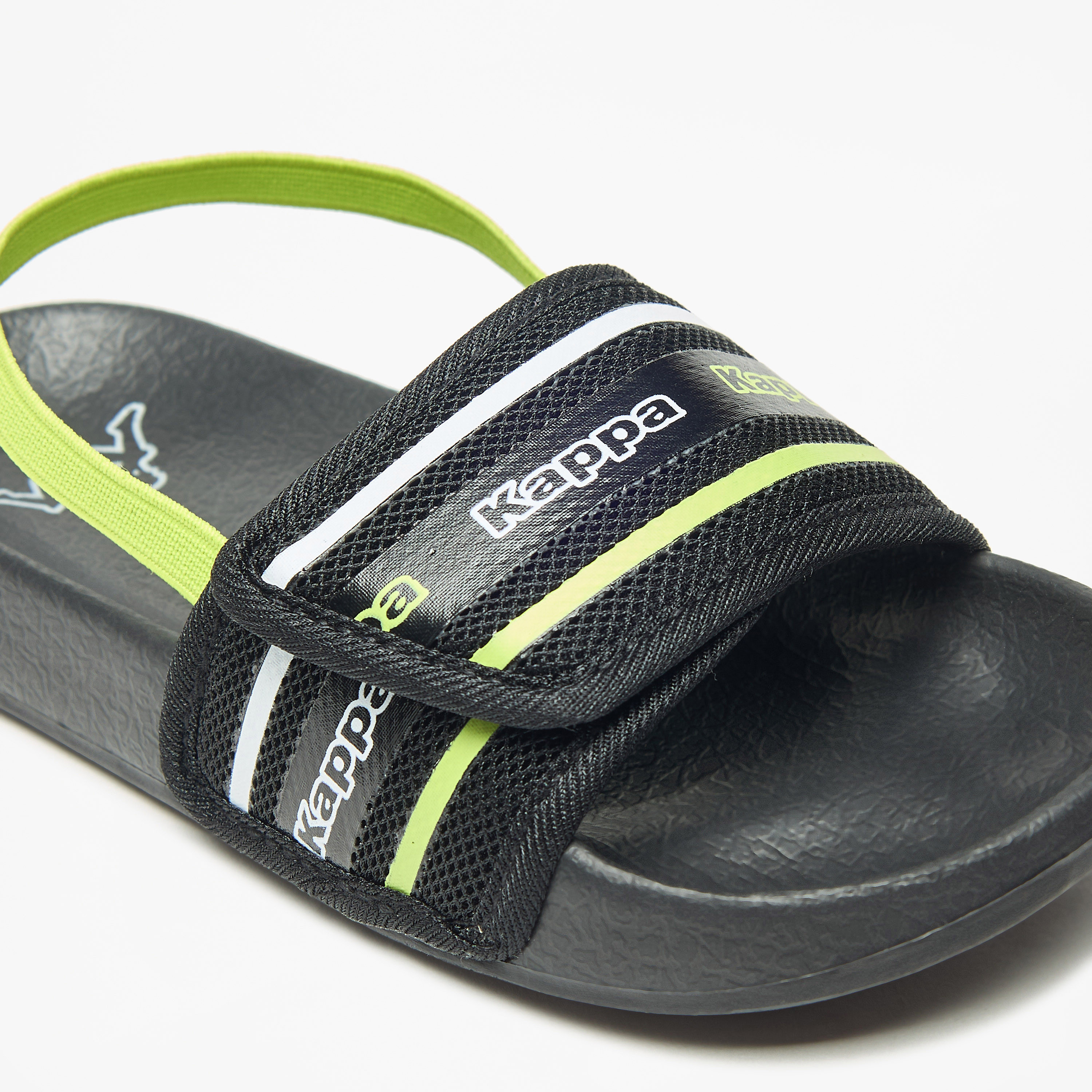 Kappa Boys' Logo Print Slides with Elasticated Backstrap-boys-shoes-flipflopsandslides-image-5