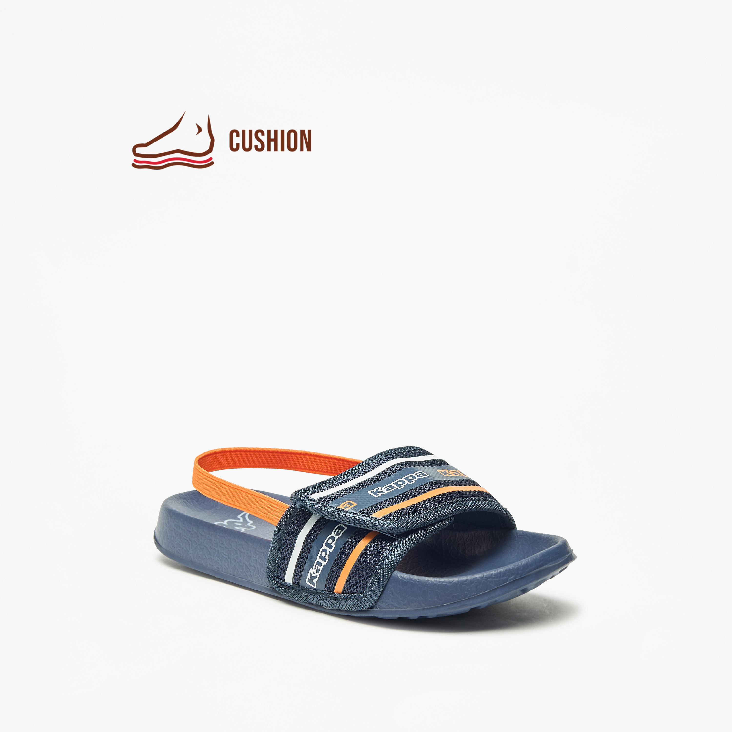 Kappa Boys' Logo Print Slides with Elasticated Backstrap-boys-shoes-flipflopsandslides-image-6