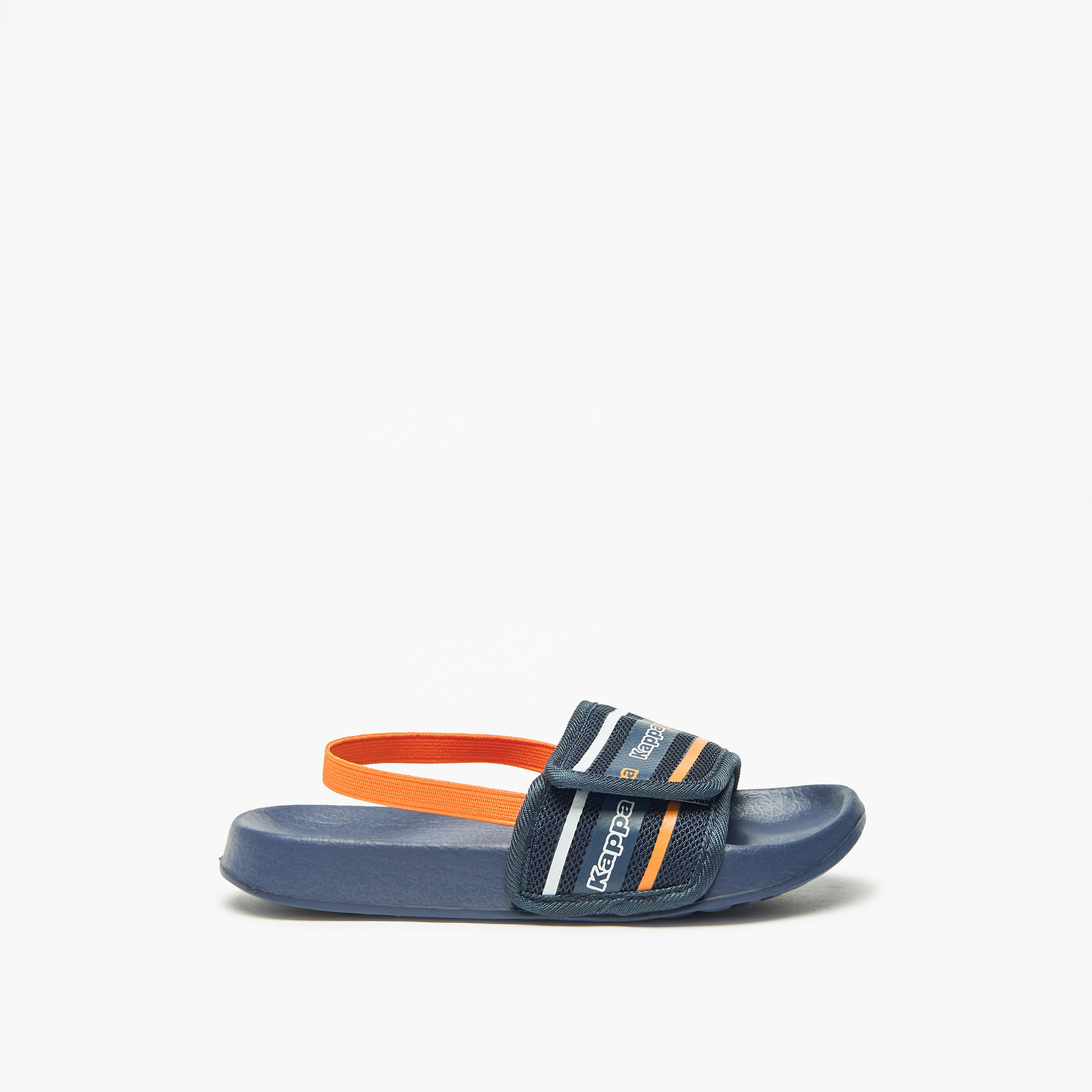 Kappa Boys' Logo Print Slides with Elasticated Backstrap-boys-shoes-flipflopsandslides-image-8