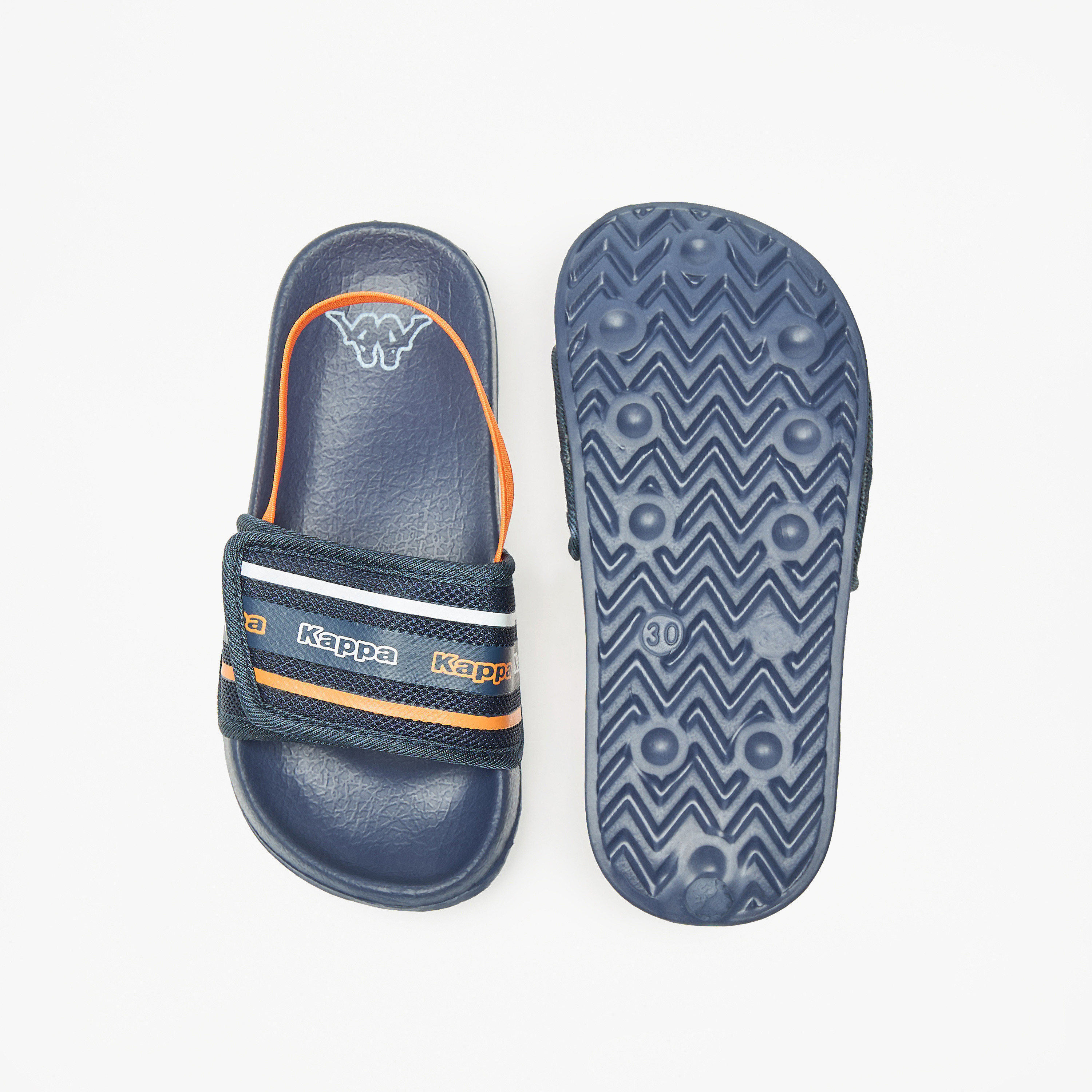 Kappa Boys' Logo Print Slides with Elasticated Backstrap-boys-shoes-flipflopsandslides-image-9
