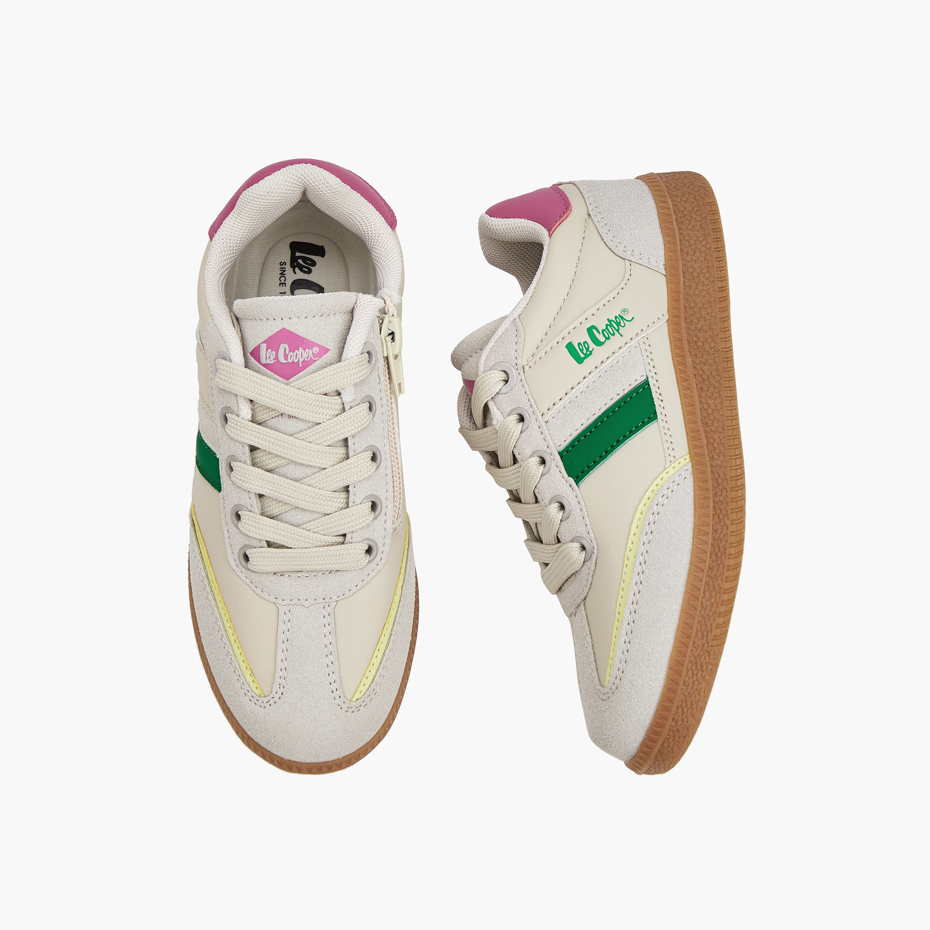 Lee Cooper Girls' Panelled Lace-Up Sneakers-girls-shoes-sneakers-image-1
