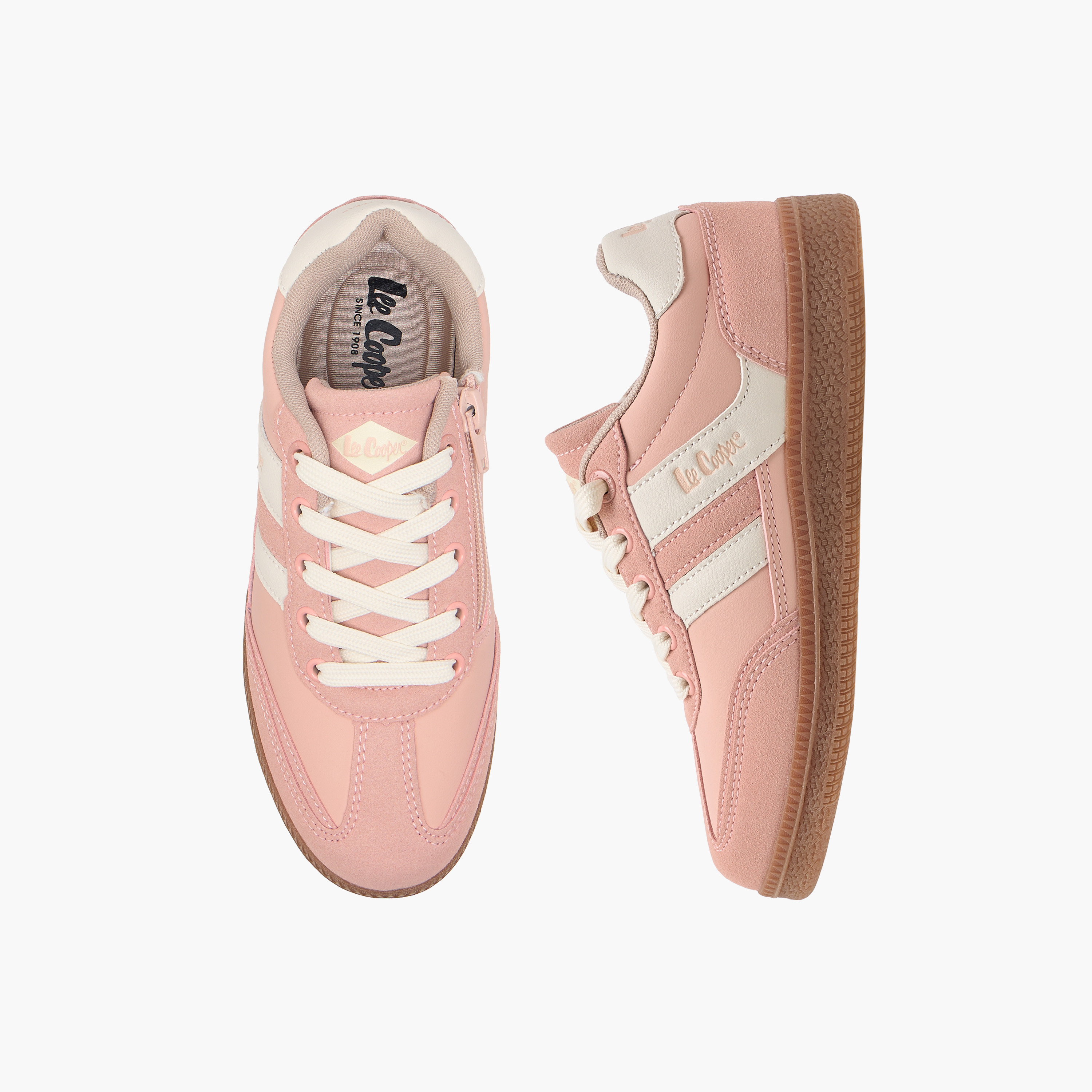 Lee Cooper Girls' Panelled Lace-Up Sneakers-girls-shoes-sneakers-image-1