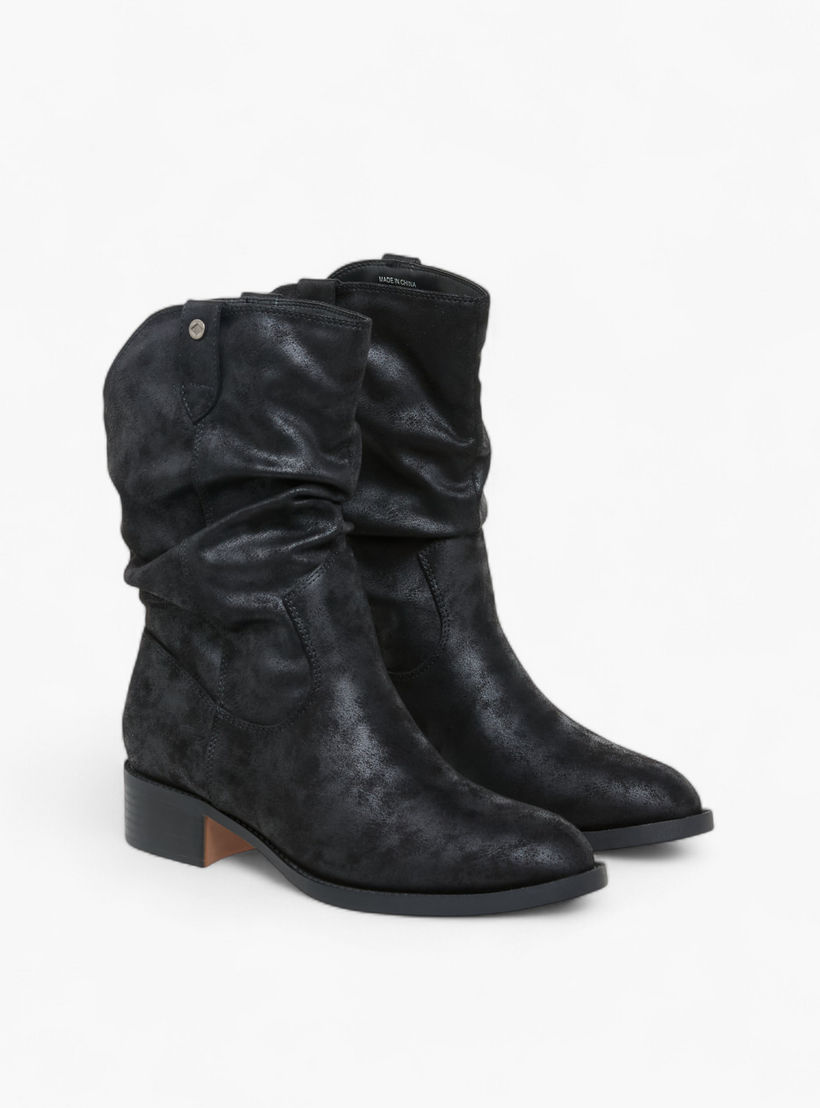 بوت سادة بطول الكاحل مع كعب سميك للنساء من لي كوبر-women-shoes-boots-image-1
