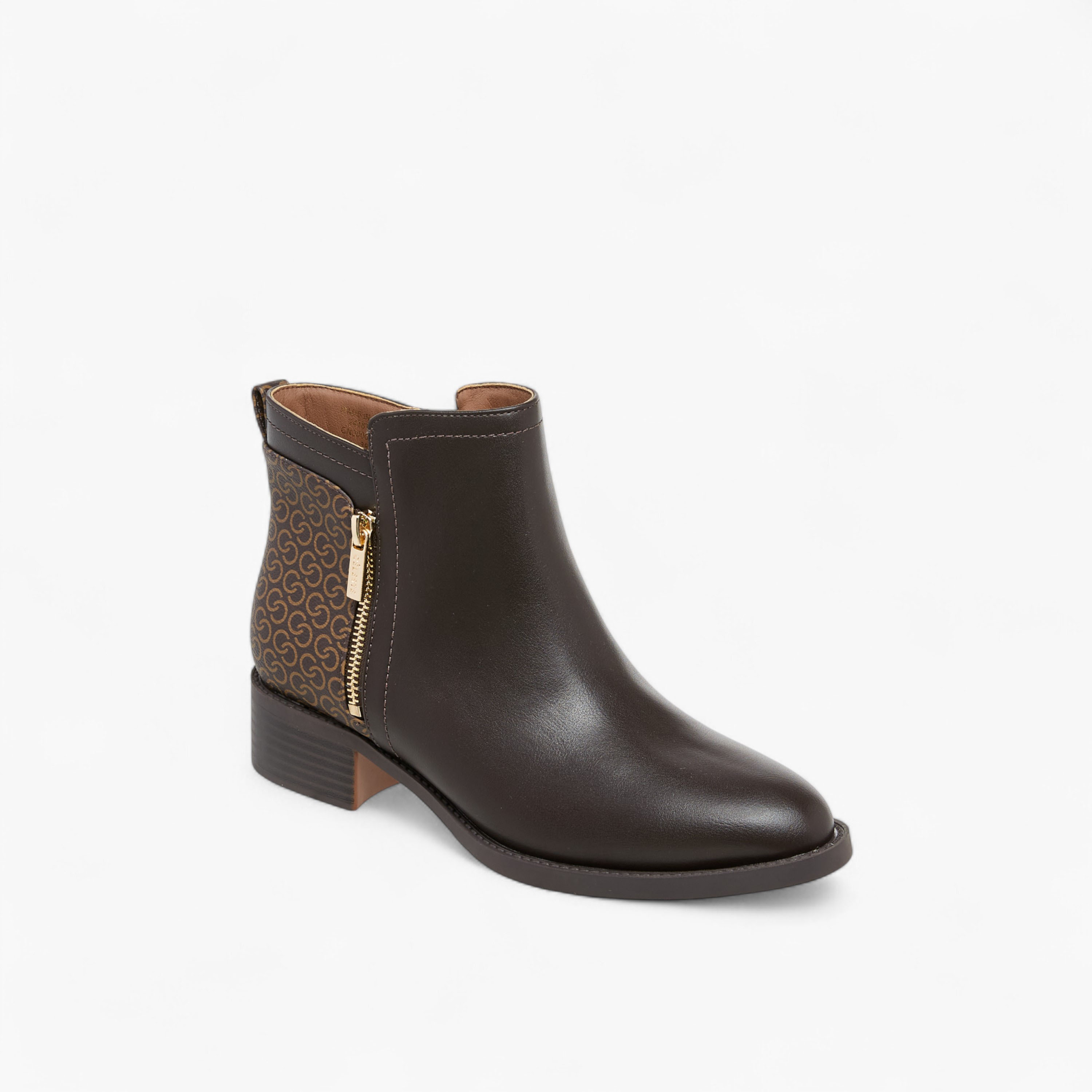 Celeste Women's Monogram Print Ankle Boots with Zip Closure-women-shoes-boots-image-2
