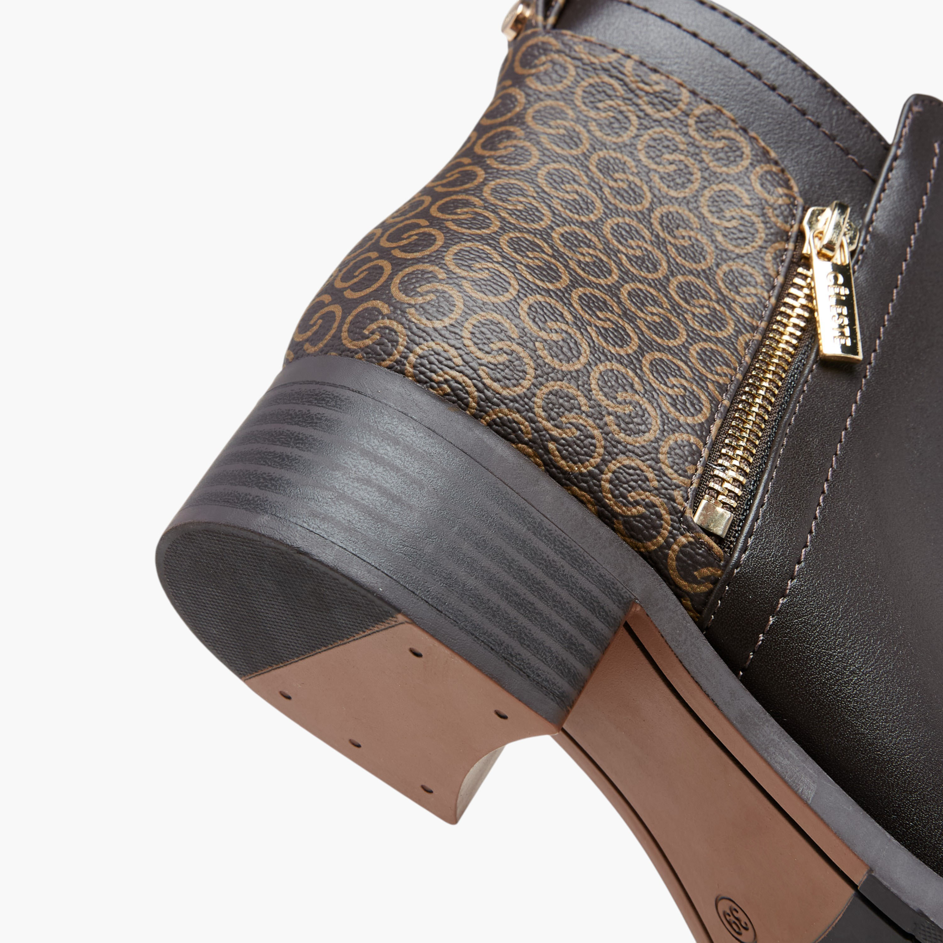 Celeste Women's Monogram Print Ankle Boots with Zip Closure-women-shoes-boots-image-5