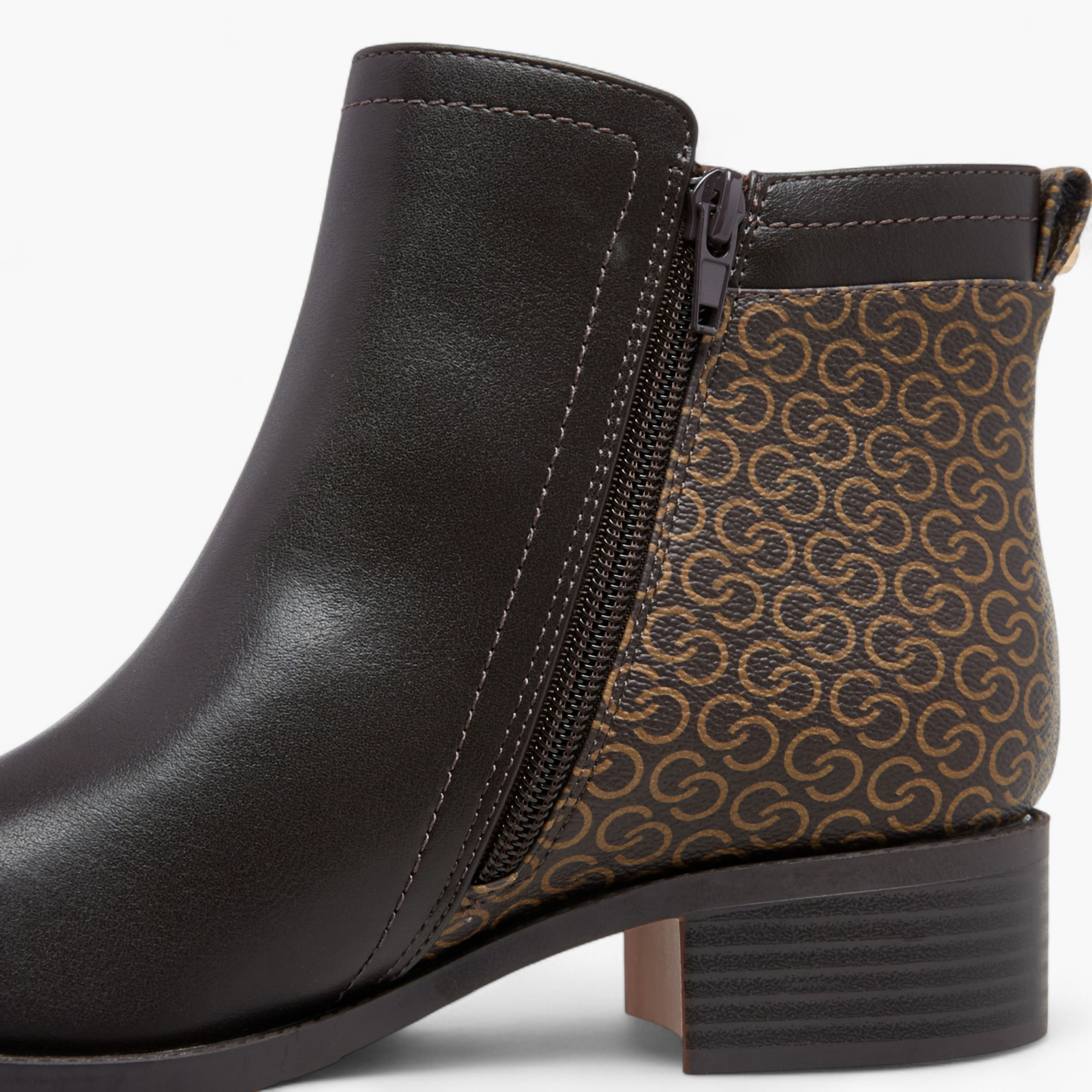 Celeste Women's Monogram Print Ankle Boots with Zip Closure-women-shoes-boots-image-6