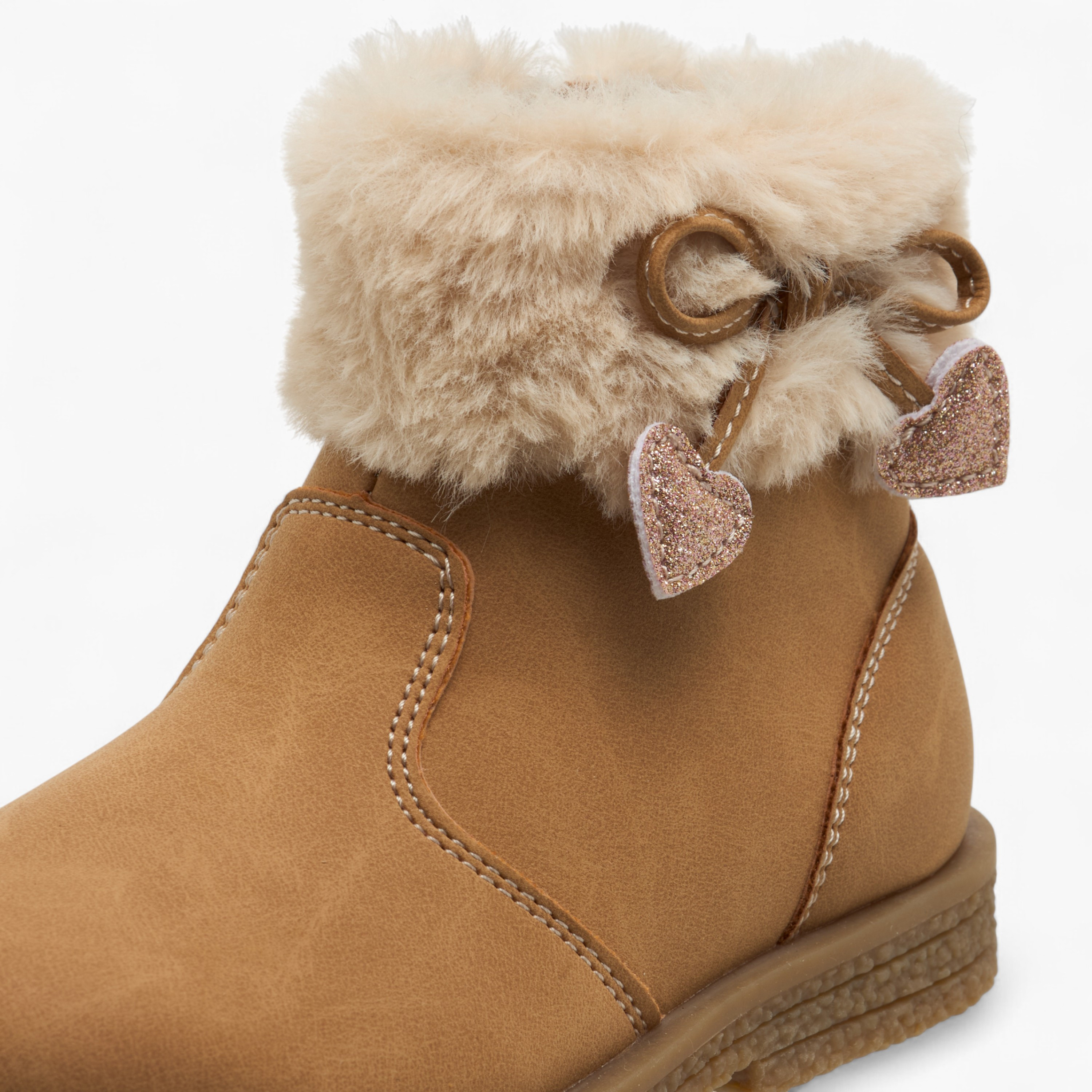 Flora Bella Girls Fur Accent Ankle Boots-girls-shoes-boots-image-4