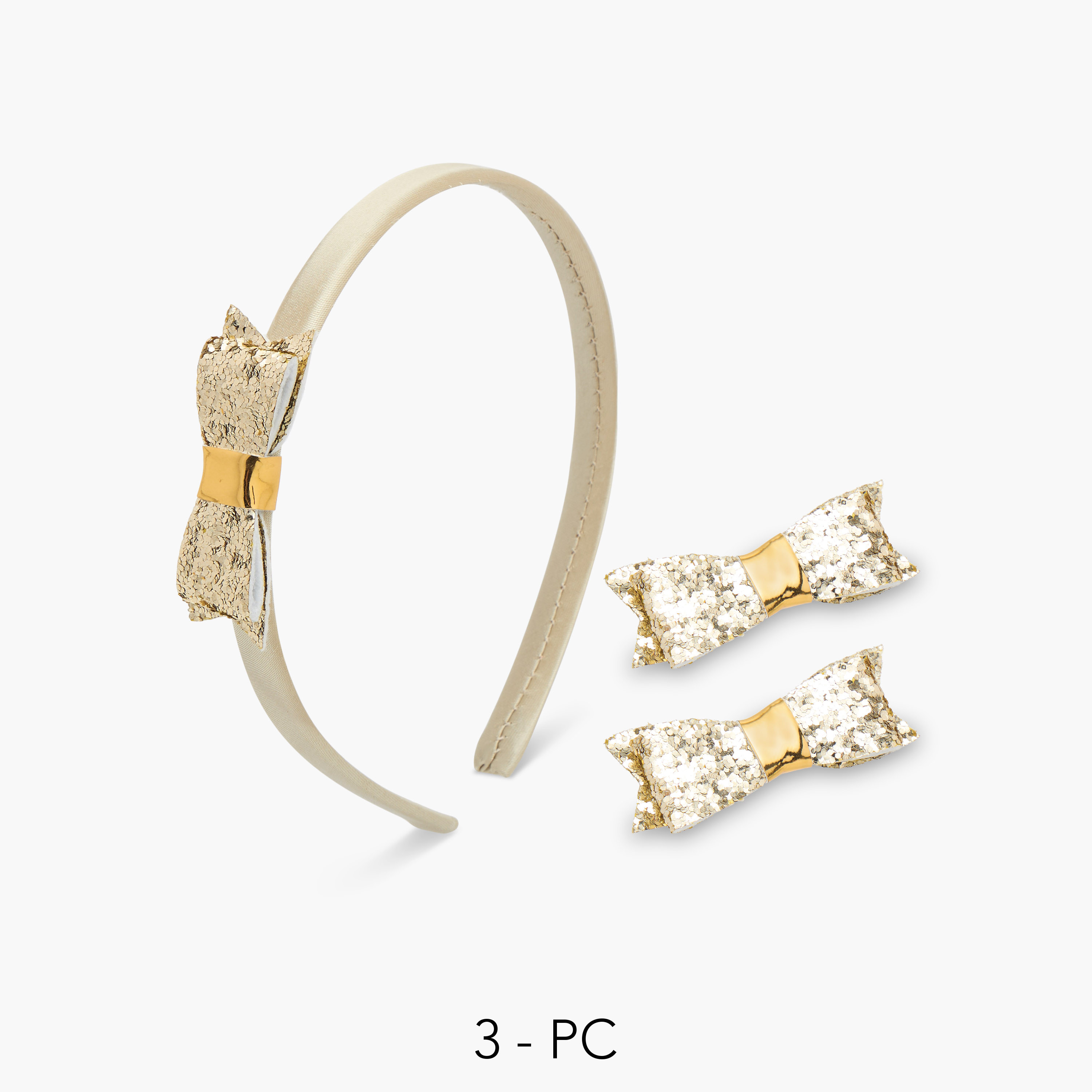 طقم شريطة شعر ومشابك 3 قطع بتزيينات من فلورا بيلا-girls-accessories-hairaccessories-image-1